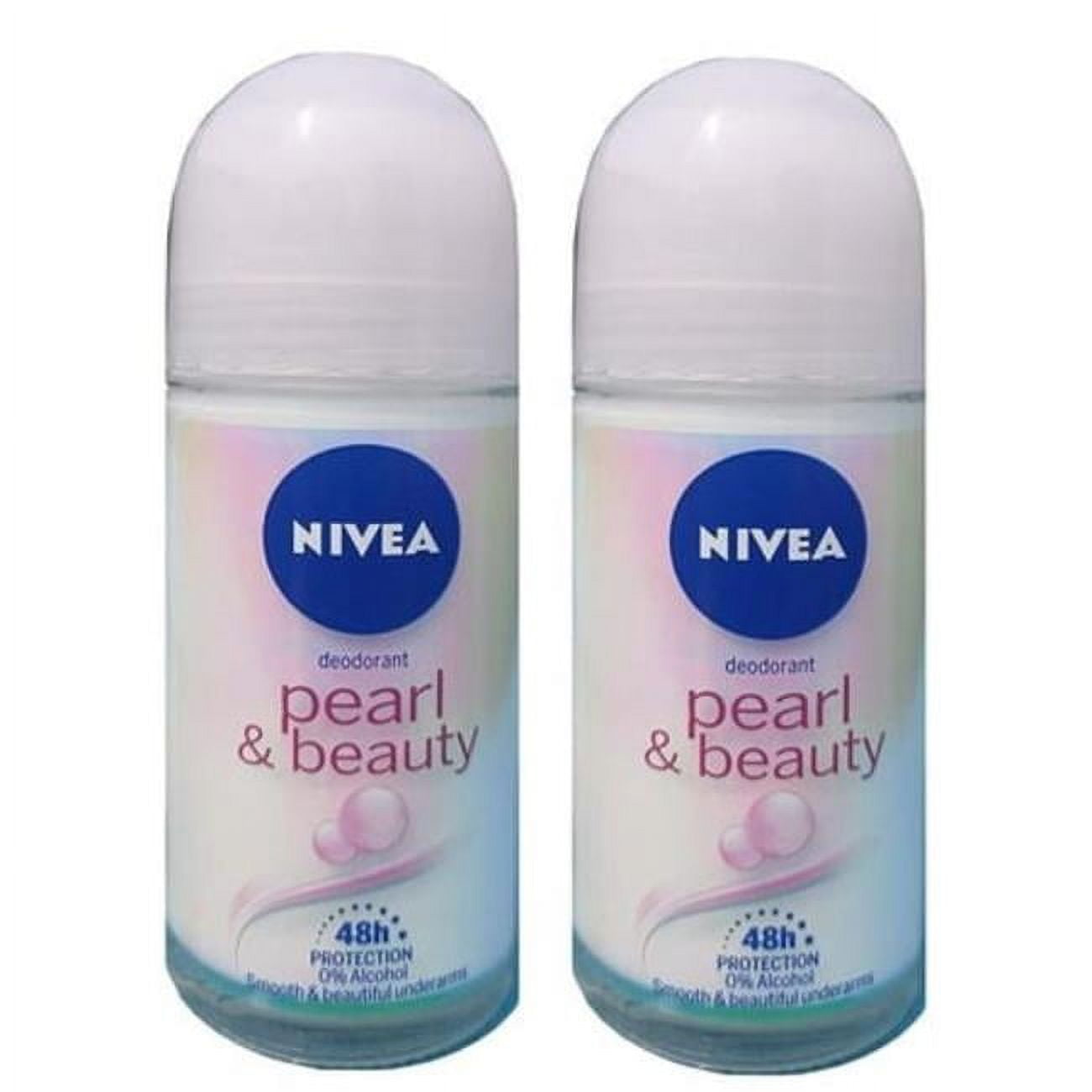 Nivea Pearl and Beauty Antiperspirant Roll-On Deodorant for Women (2 Pack, 1.69 fl oz) 3xtro