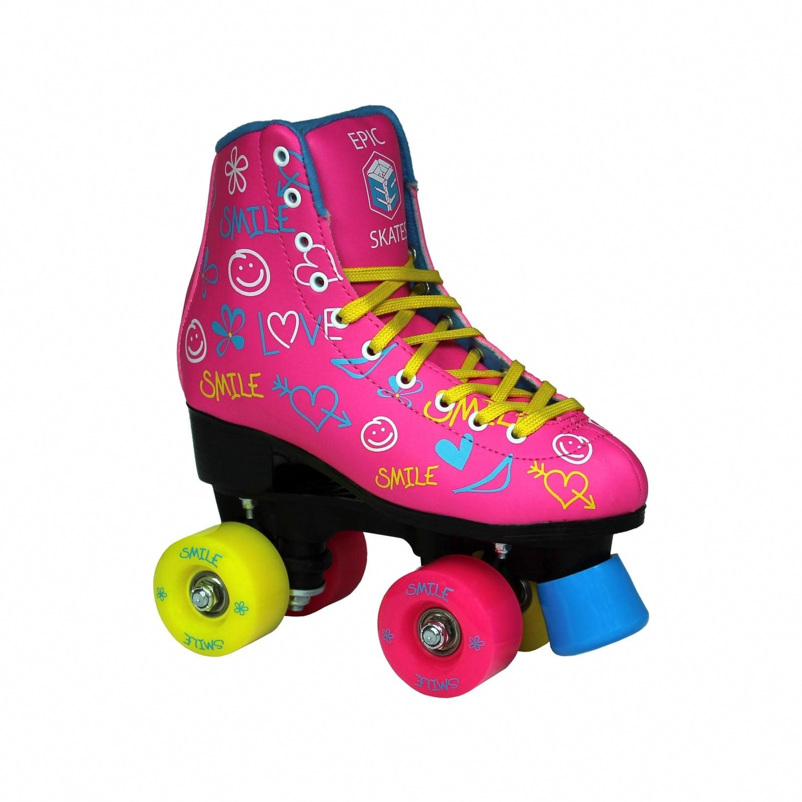 Epic Skates Blush Quad Roller Skates High-Top Indoor Outdoor Performance (Pink, Size 9) 6duj8