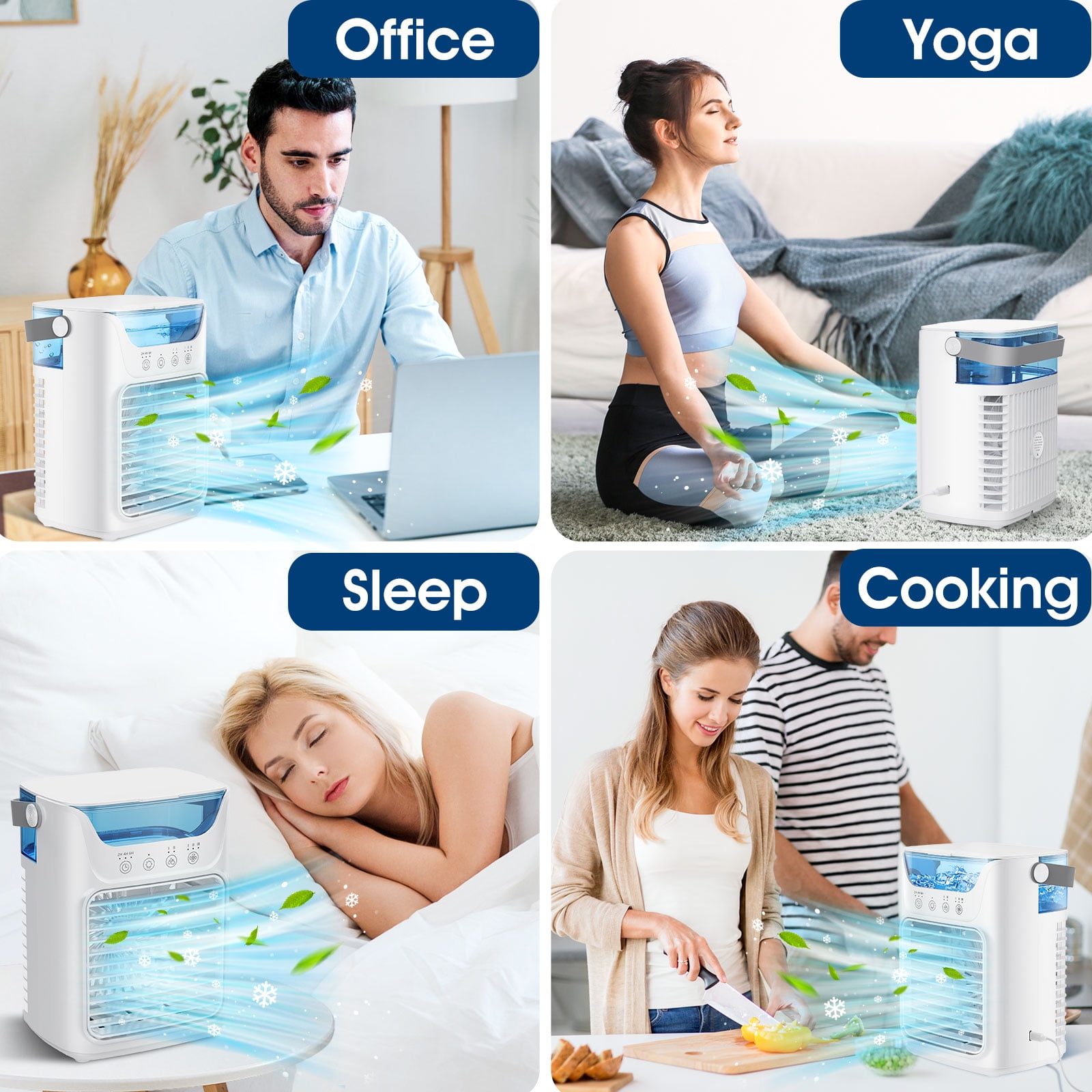 AITREE Portable Air Conditioner 3-in-1 Personal Cooling Fan with Humidifier and Mist (White, 23.67 fl oz) 6e6x3