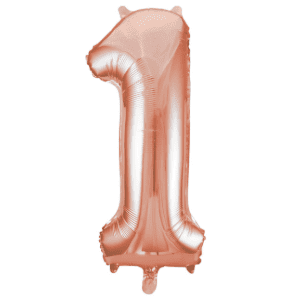 Brava Number 1 Foil Balloon Party Decoration (Rose Gold, 34 in.) 5gctn
