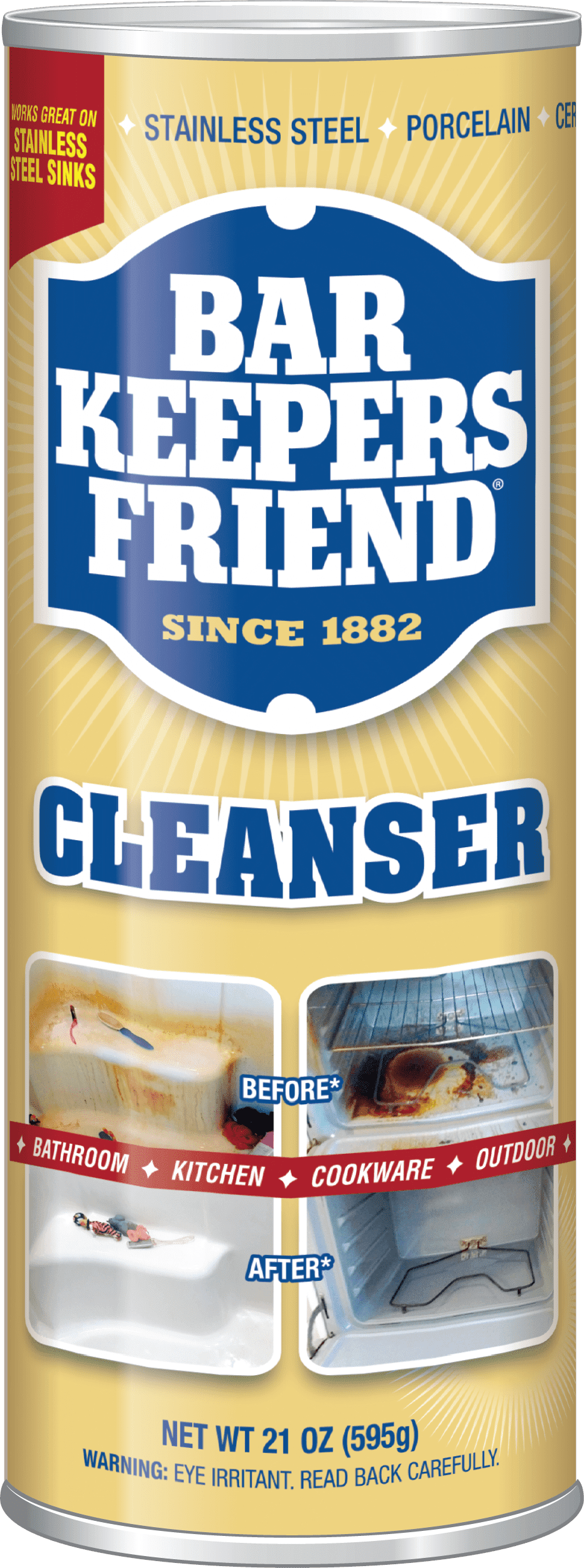 Bar Keepers Friend Cleanser Powder Heavy-Duty Surface Cleaner (White, 12 Pack of 21 oz) dmchf