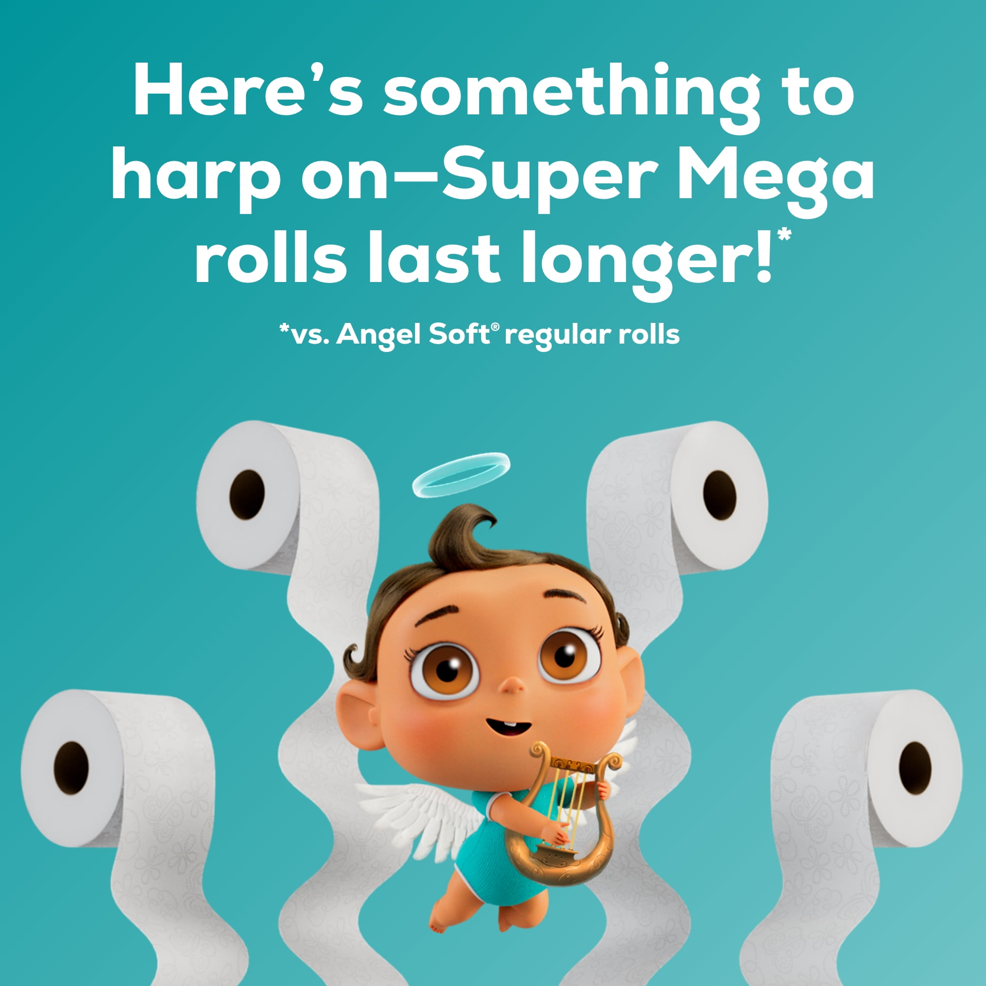 Angel Soft 2-Ply Toilet Paper, Long-Lasting Mega XL Rolls (White, 6 Pack) kkqqo