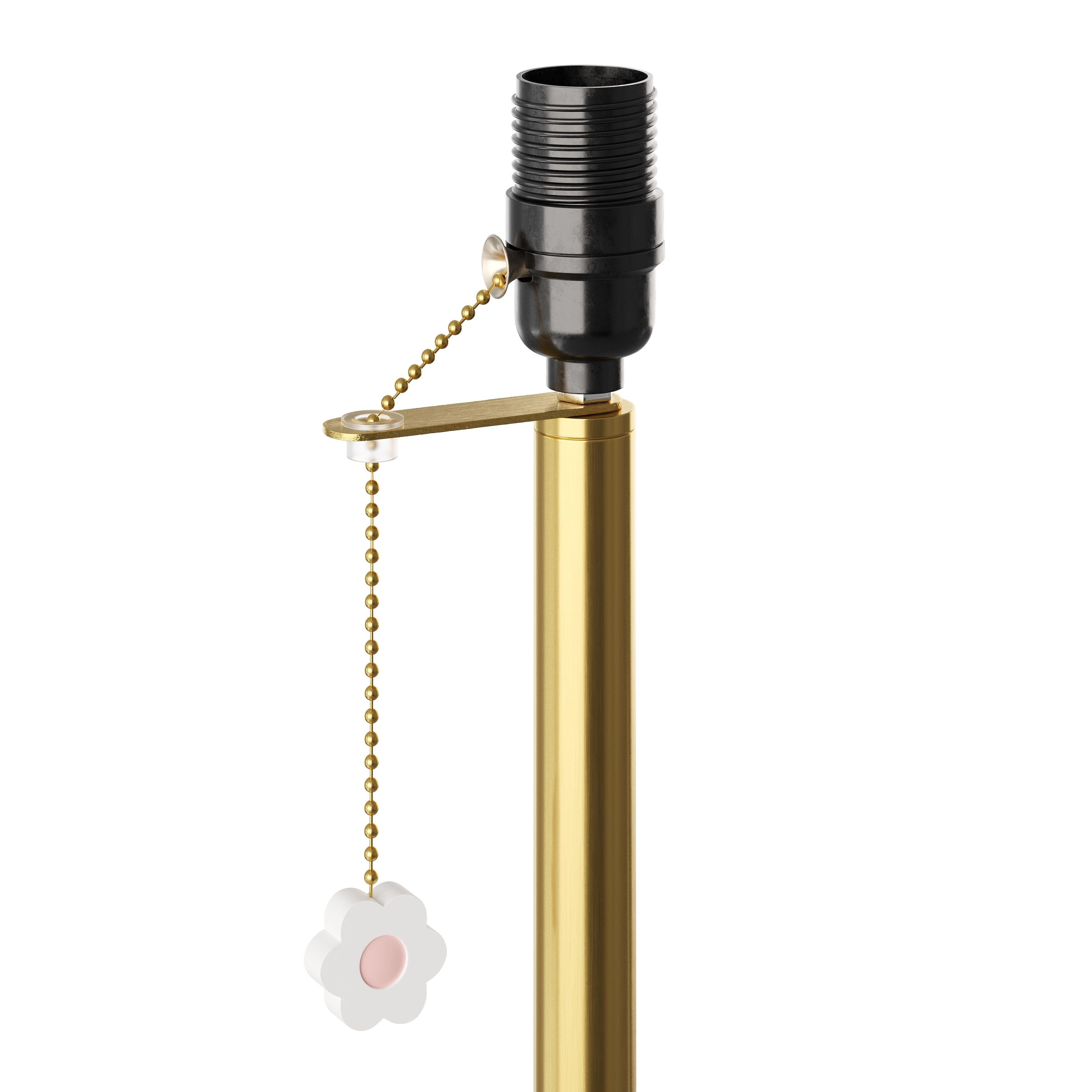 Mainstays Kids Daisy Floor Lamp with White Scalloped Shade (Antique Brass, 58 in) 4cus5