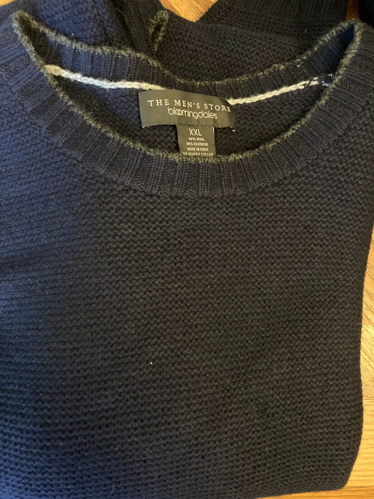 The Men's Store Tipped Crewneck Sweater (Blue, Large) 2zkm7