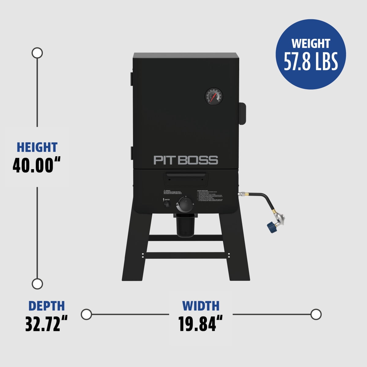 Pit Boss 30 in Gas Vertical Smoker with 983 sq in Cooking Surface (Black, 30 in) iym9h