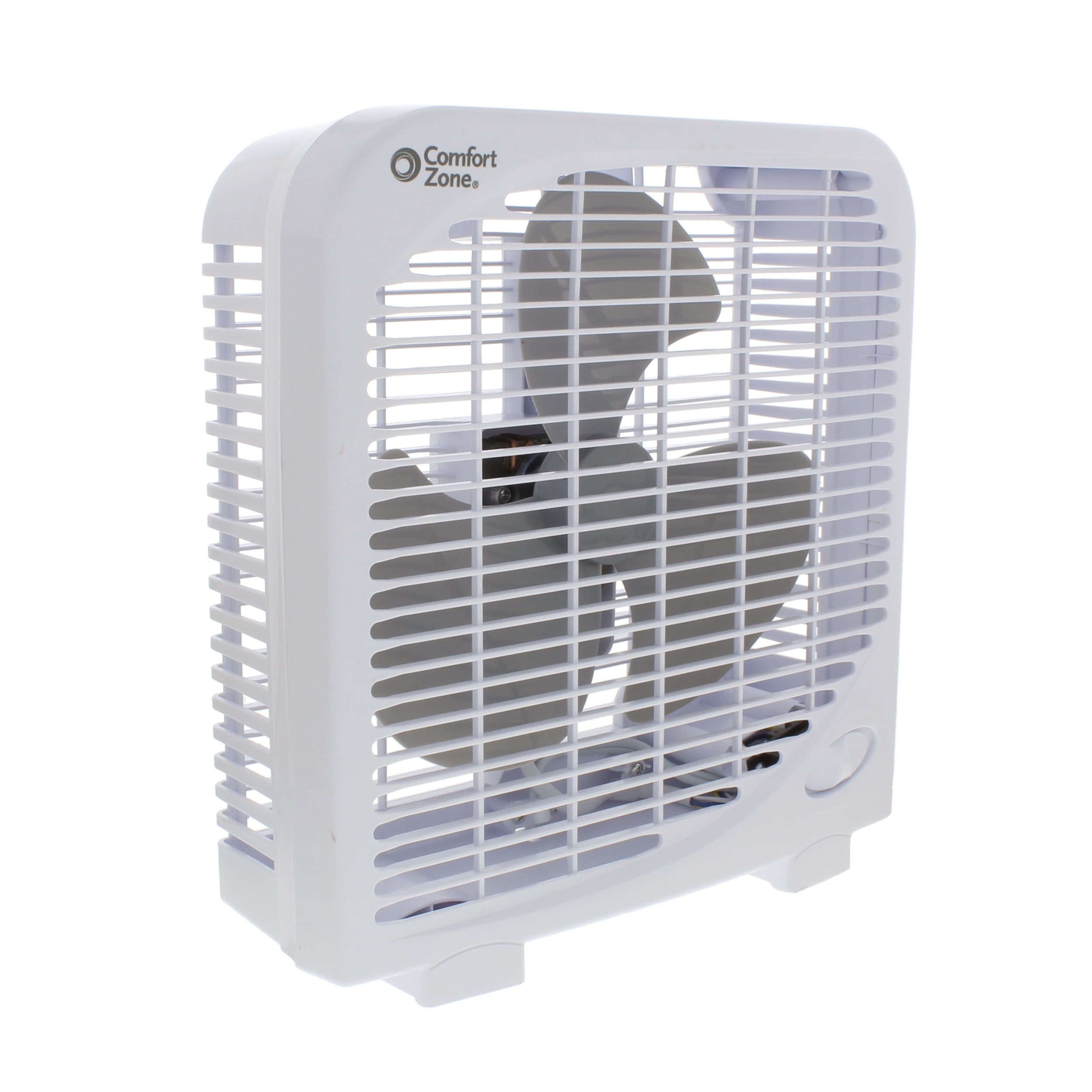 Comfort Zone 9 in Portable Box Fan, Quiet Personal Cooling (White, 9 in) ga9cr