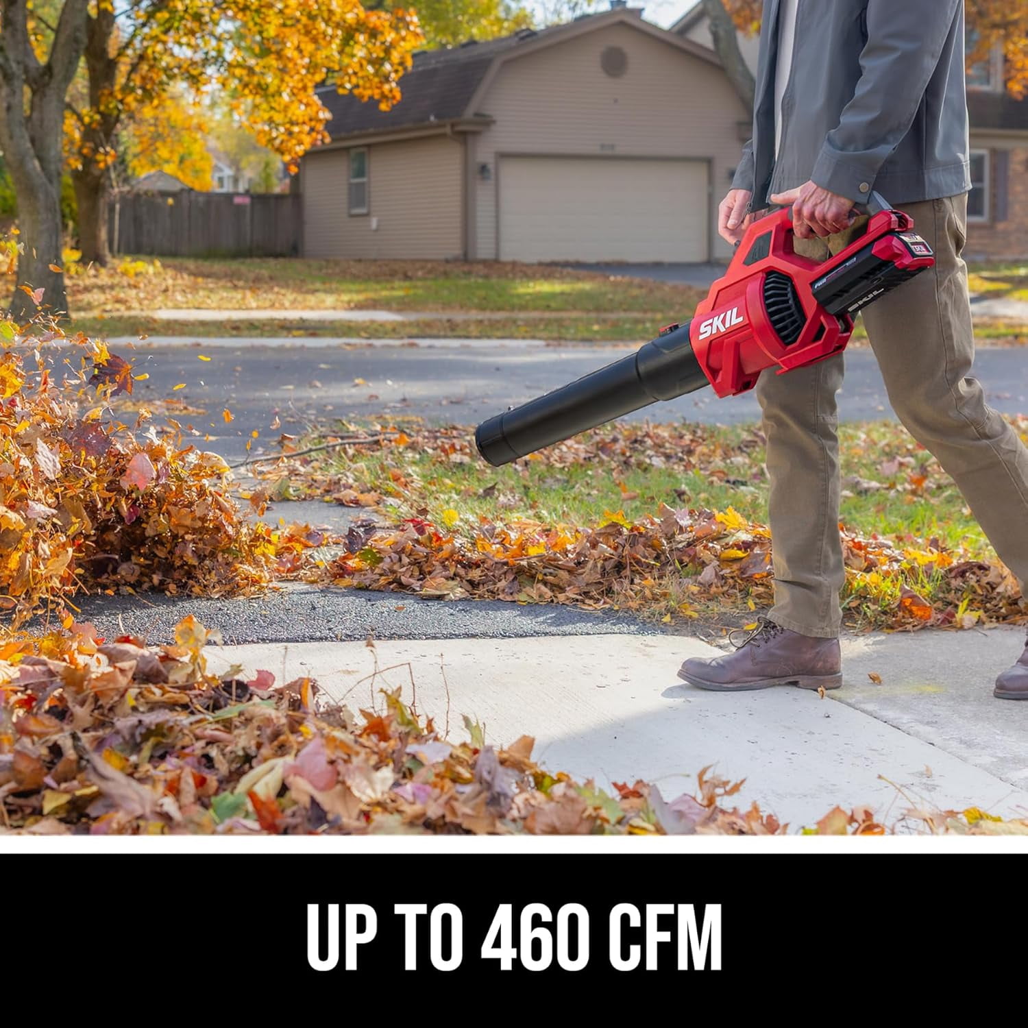 SKIL PWR CORE 40V Brushless Leaf Blower with 2.0Ah Battery and Charger (460 CFM, 120 MPH) jkv9o
