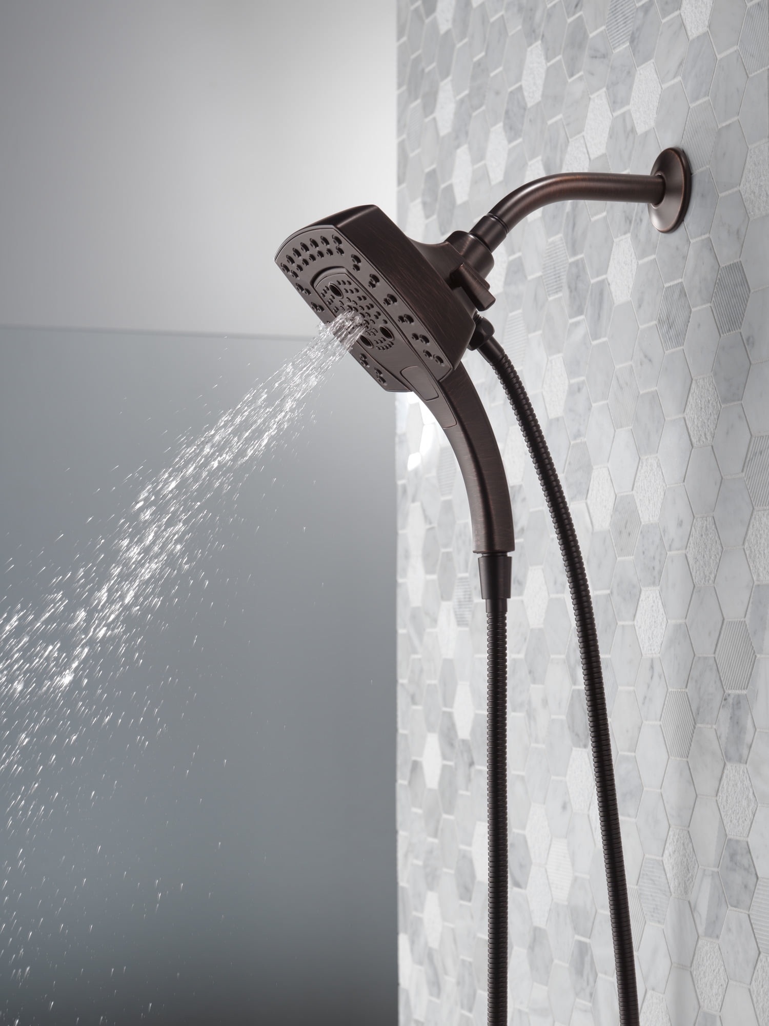 Delta Faucet In2ition 5-Setting Two-in-One Shower Head and Hand Shower (Venetian Bronze) 7je15