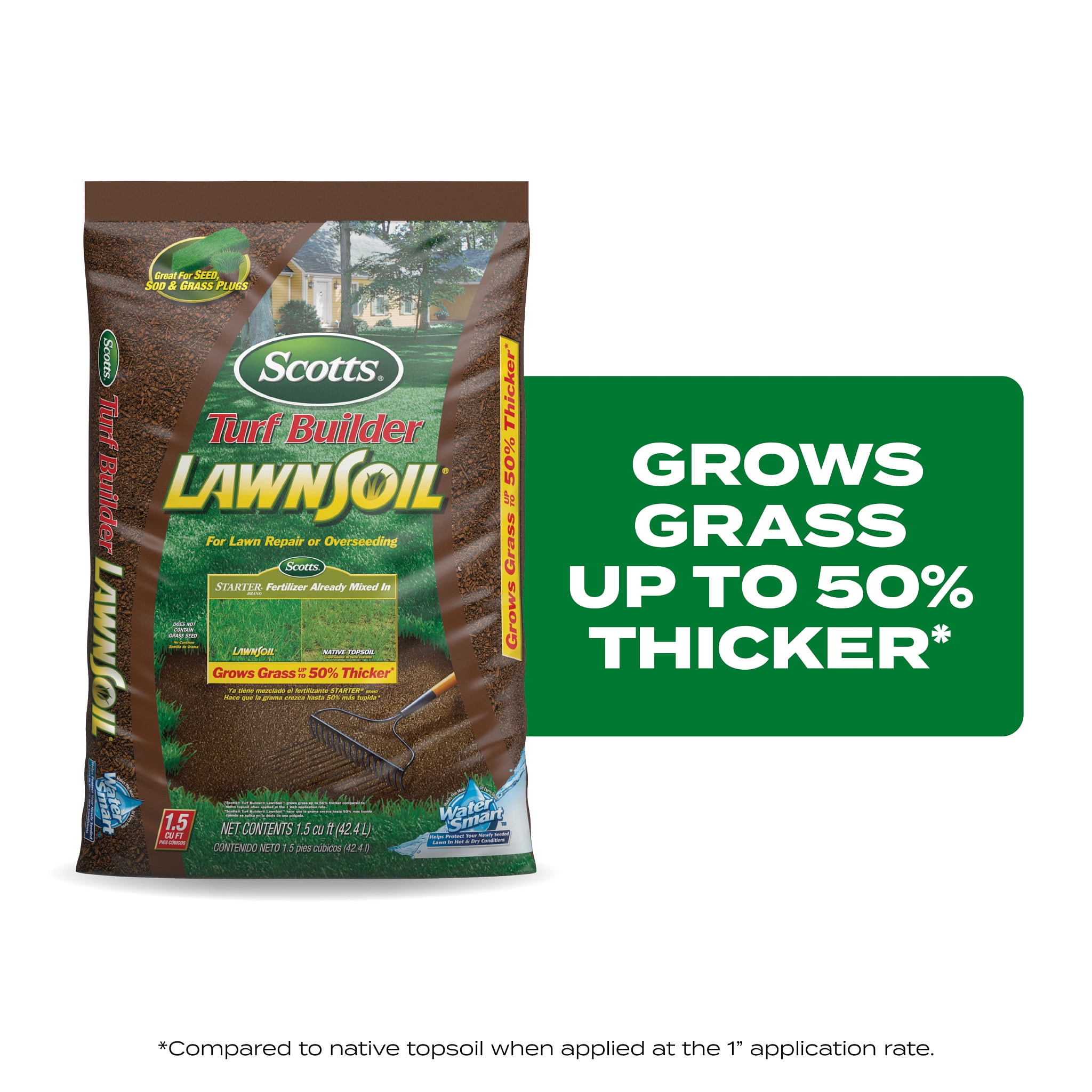 Scotts Turf Builder LawnSoil Fertilizer for Grass Seed Germination (1.5 cu. ft.) sq5bn