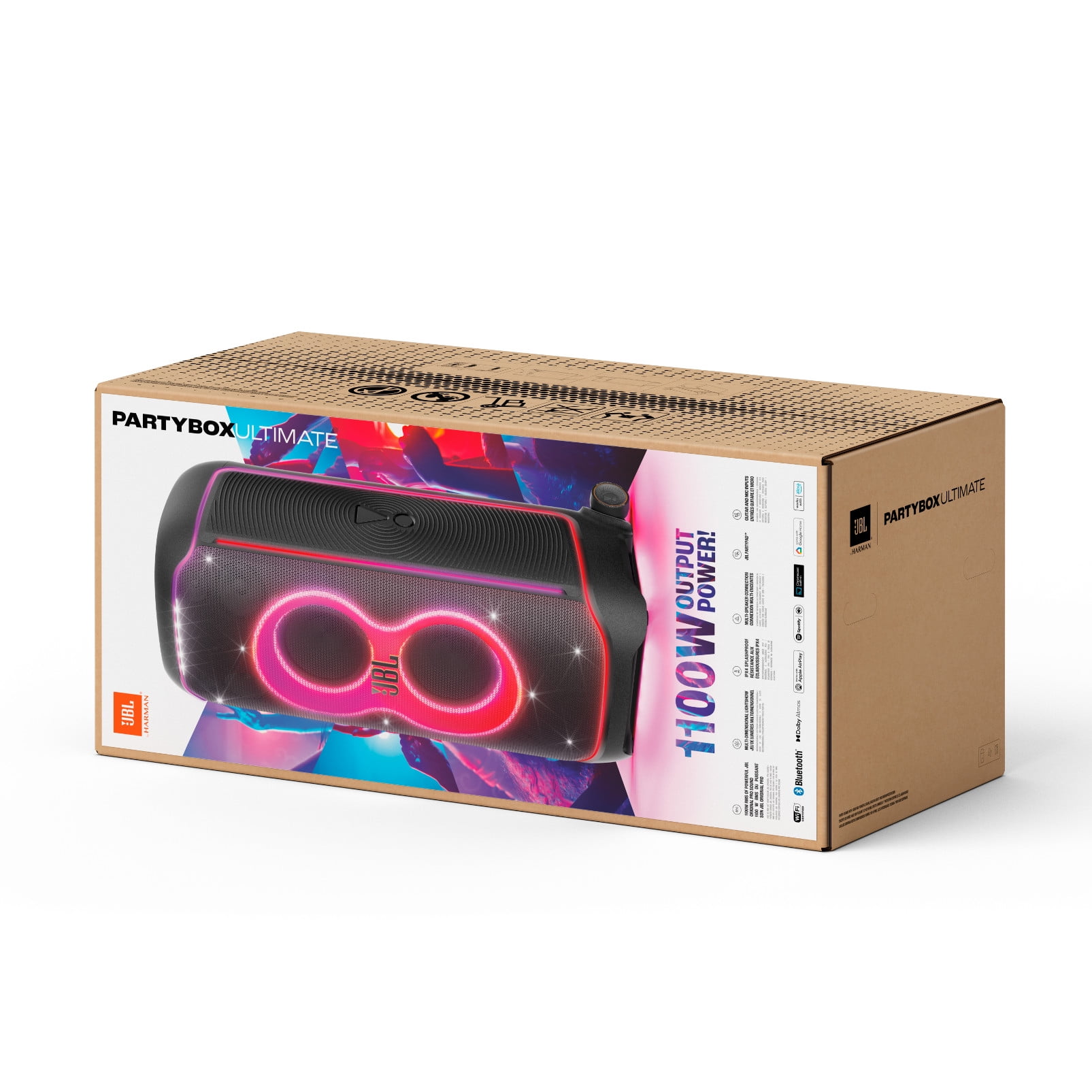 JBL PartyBox Ultimate High-Power Wireless Party Speaker with Dynamic Lightshow and Splashproof Design (Black) ny8wo