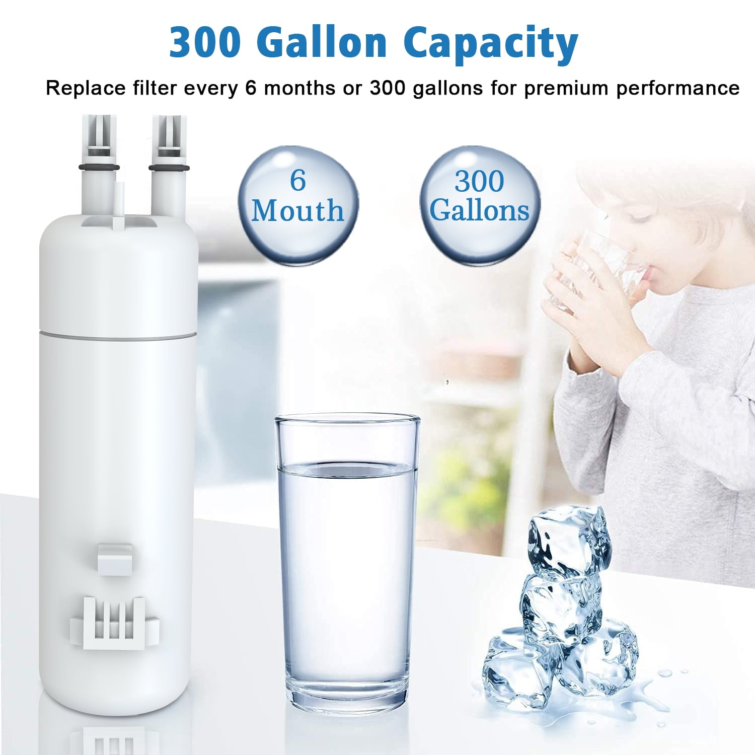 TSKHUB EDR1RXD1 Refrigerator Water Filter Replacement for W10295370A (2-Pack) aho5h