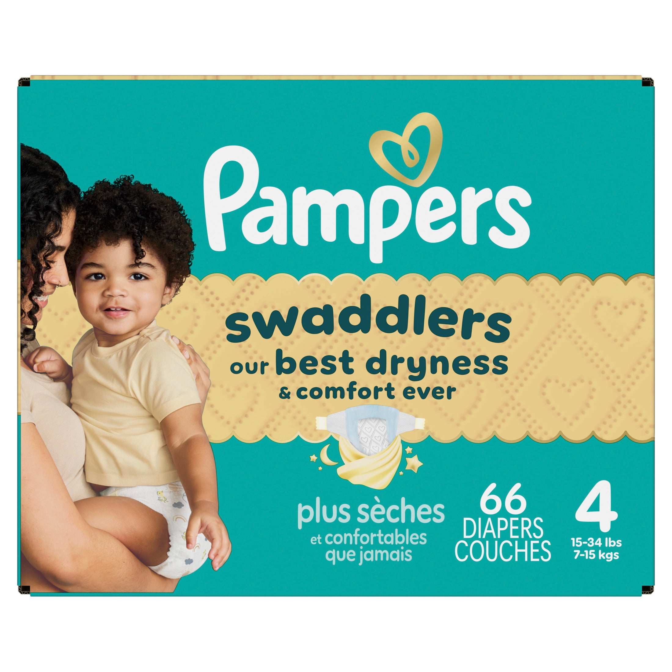 Pampers Swaddlers Disposable Baby Diapers (Size 4, 66 Count) 261yo