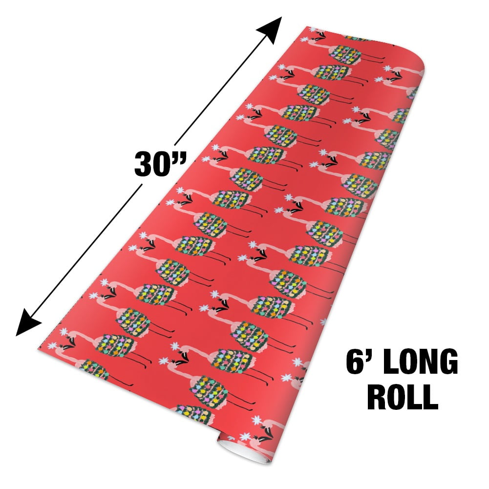 Graphics and More Christmas Flamingos Premium Gift Wrapping Paper (30 in x 72 in) wnk6q