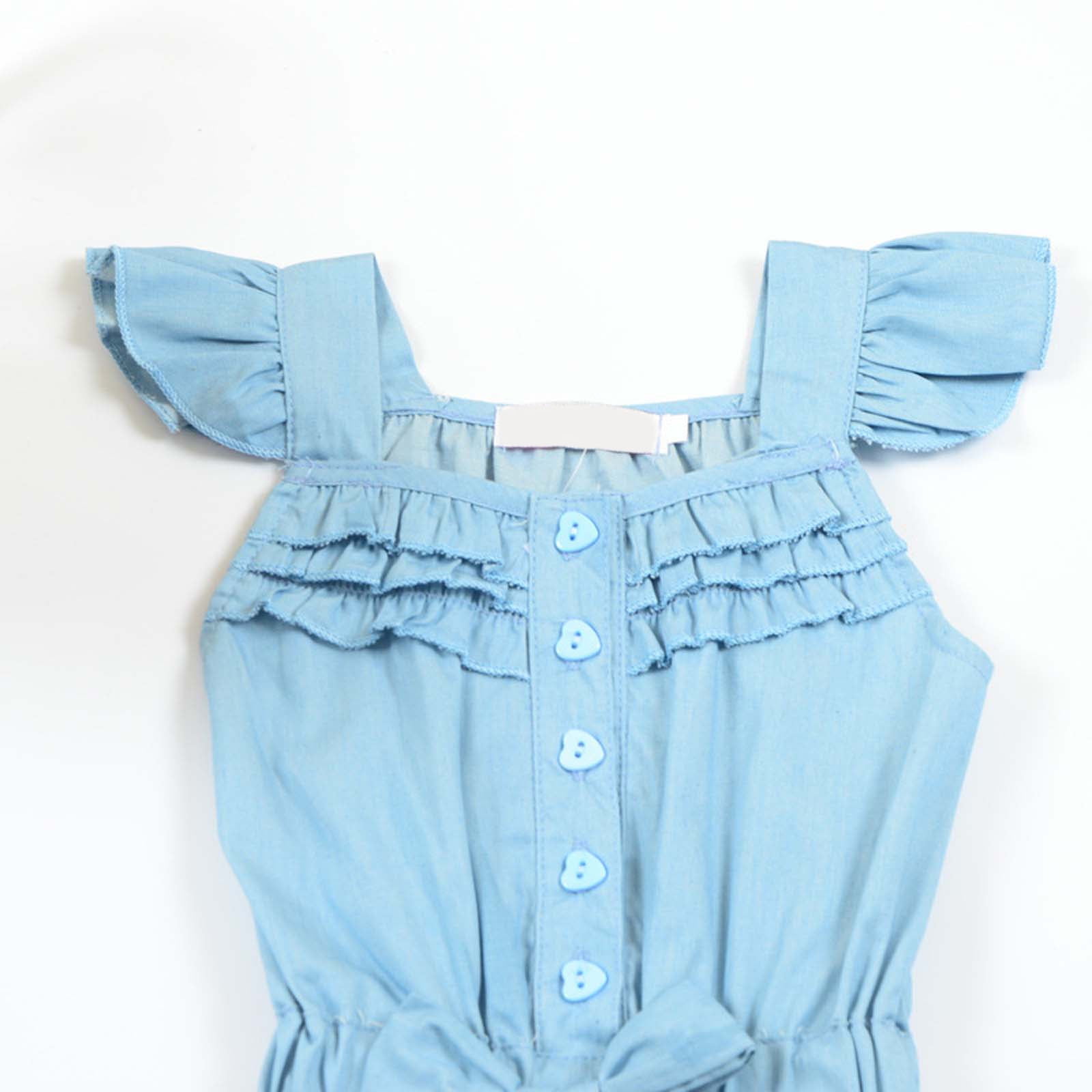 BLVB Toddler Baby Denim Romper Sleeveless Cotton Jumpsuit (Blue, 12-18 Months) 1da6h