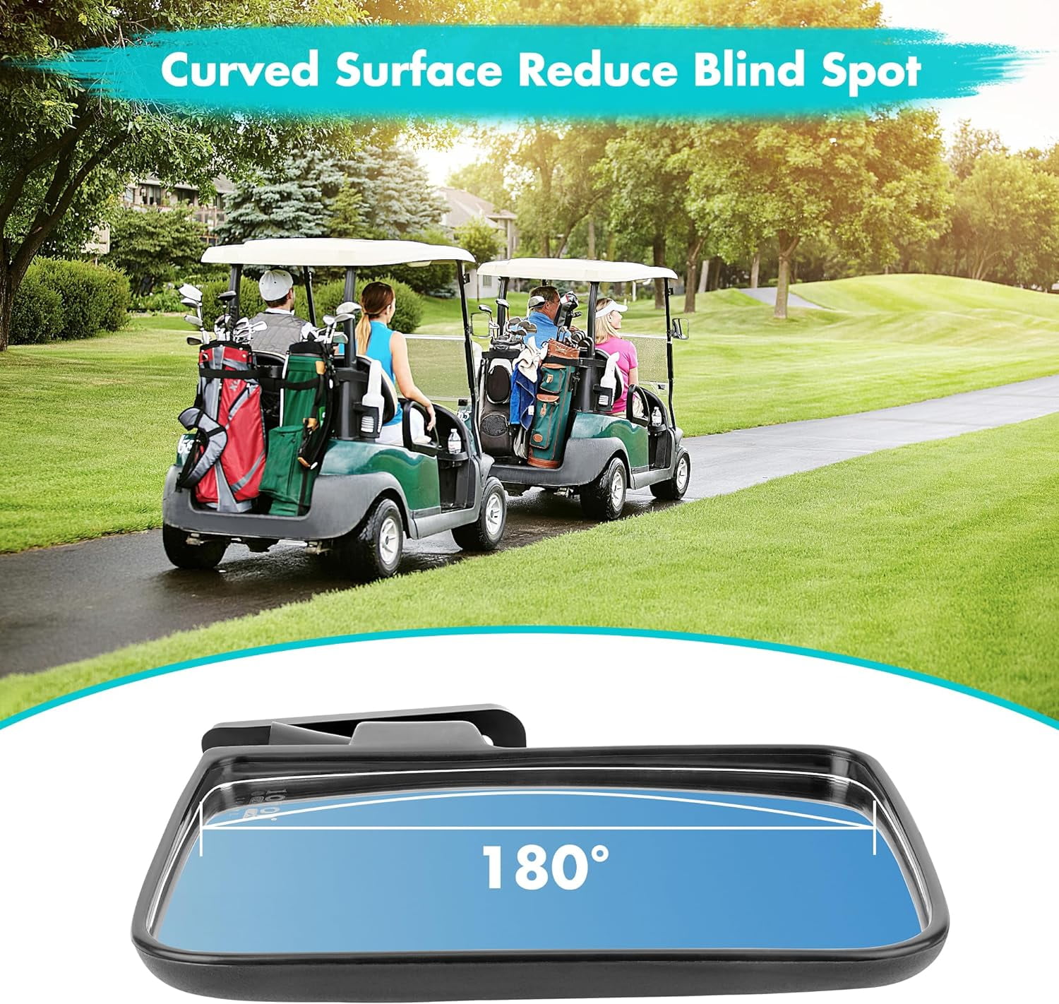 10L0L Universal Golf Cart Side Rear View Mirror Set for Yamaha EZGO Club Car (Black, 7.1 in x 5.5 in) hot8x