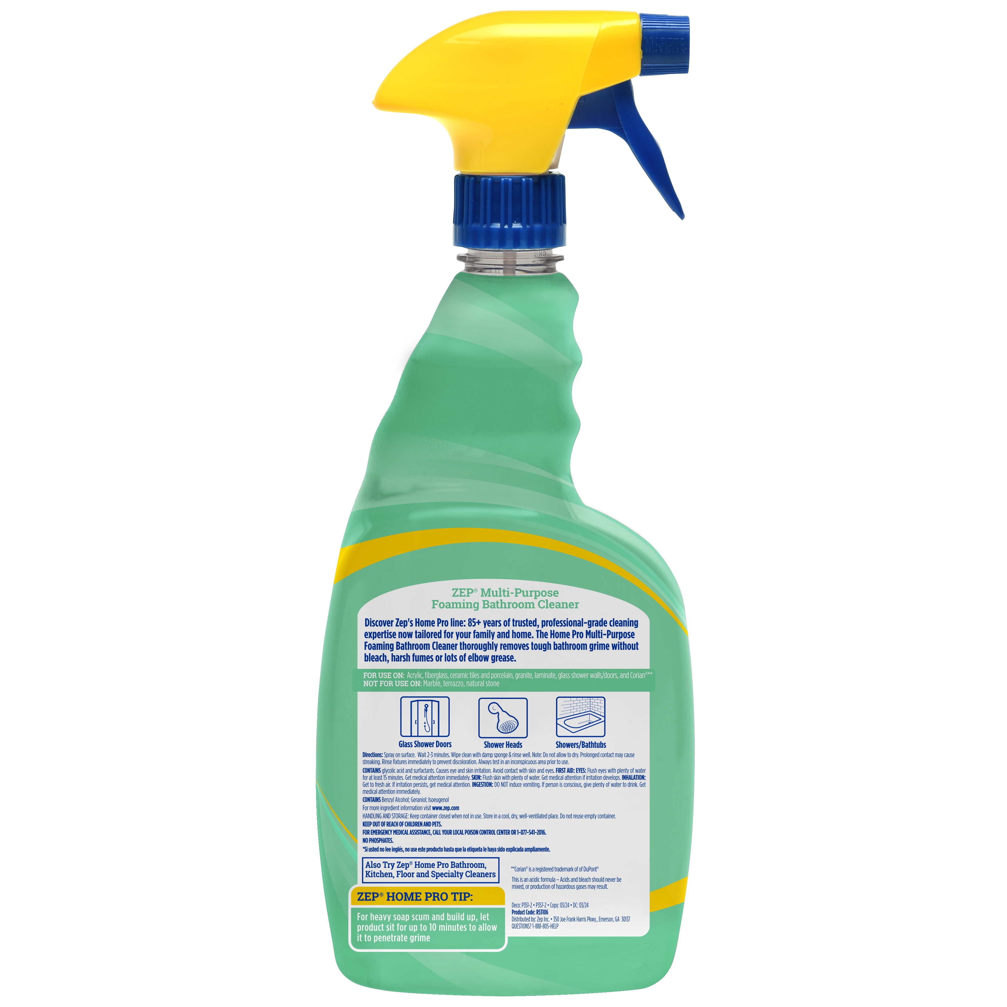 Zep Home Pro Multi-Purpose Foaming Bathroom Cleaner (Eucalyptus & Sea Salt, 32 fl oz) 9wu04 - Image 2
