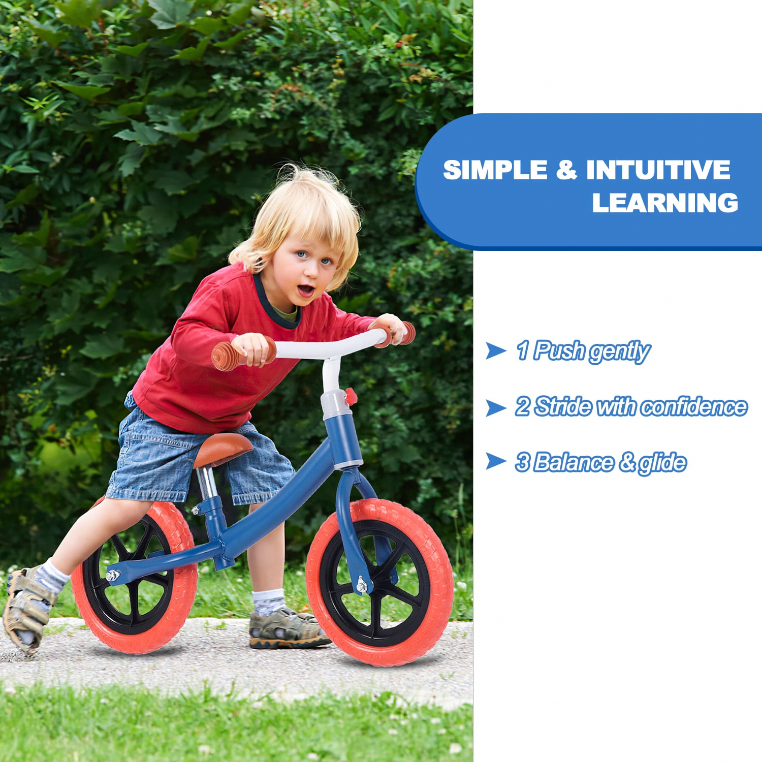 Eotvia Kids Balance Bike, Lightweight Carbon Steel Toddler Bicycle with Adjustable Seat (10 in) ruav5