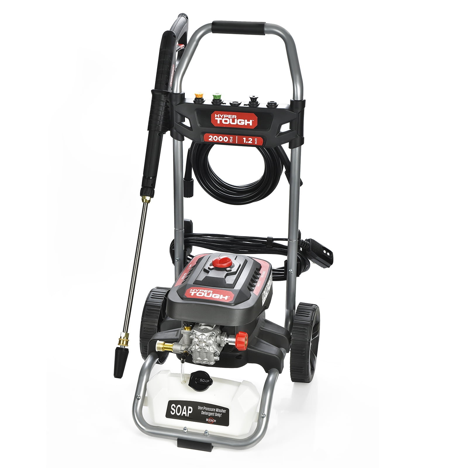 Hyper Tough Electric Pressure Washer, 2000 PSI at 1.2 GPM, Cold Water Cleaning System (120 V) h732n