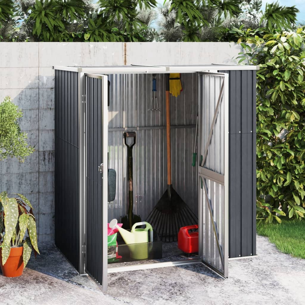 vidaXL Outdoor Storage Shed with Lockable Door (Black, 88.6 in x 35 in x 62.6 in) welud