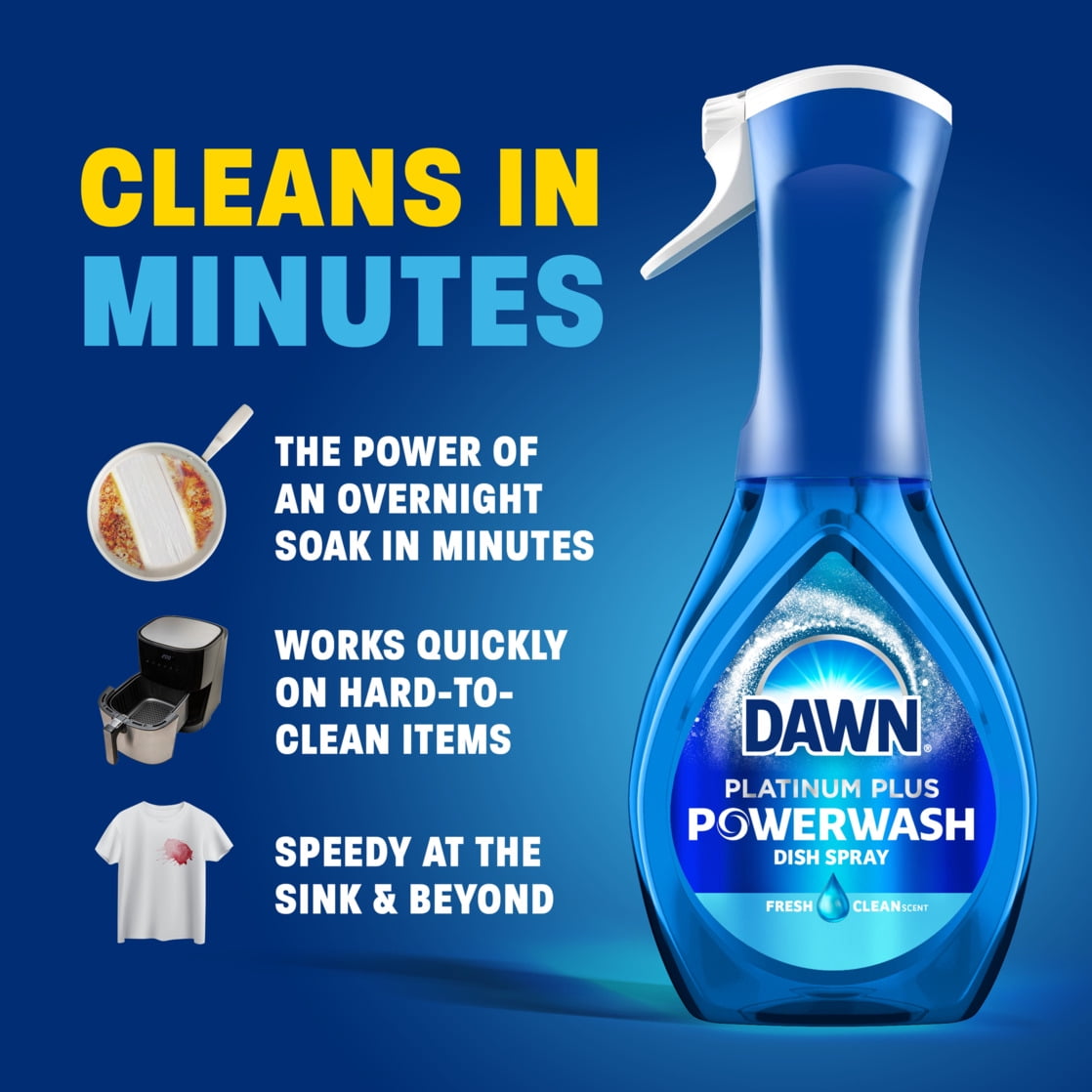Dawn Powerwash Dish Spray, Grease-Removing Dishwashing Liquid, Fresh Scent (1 Starter Kit, 16 fl oz) b3z3p