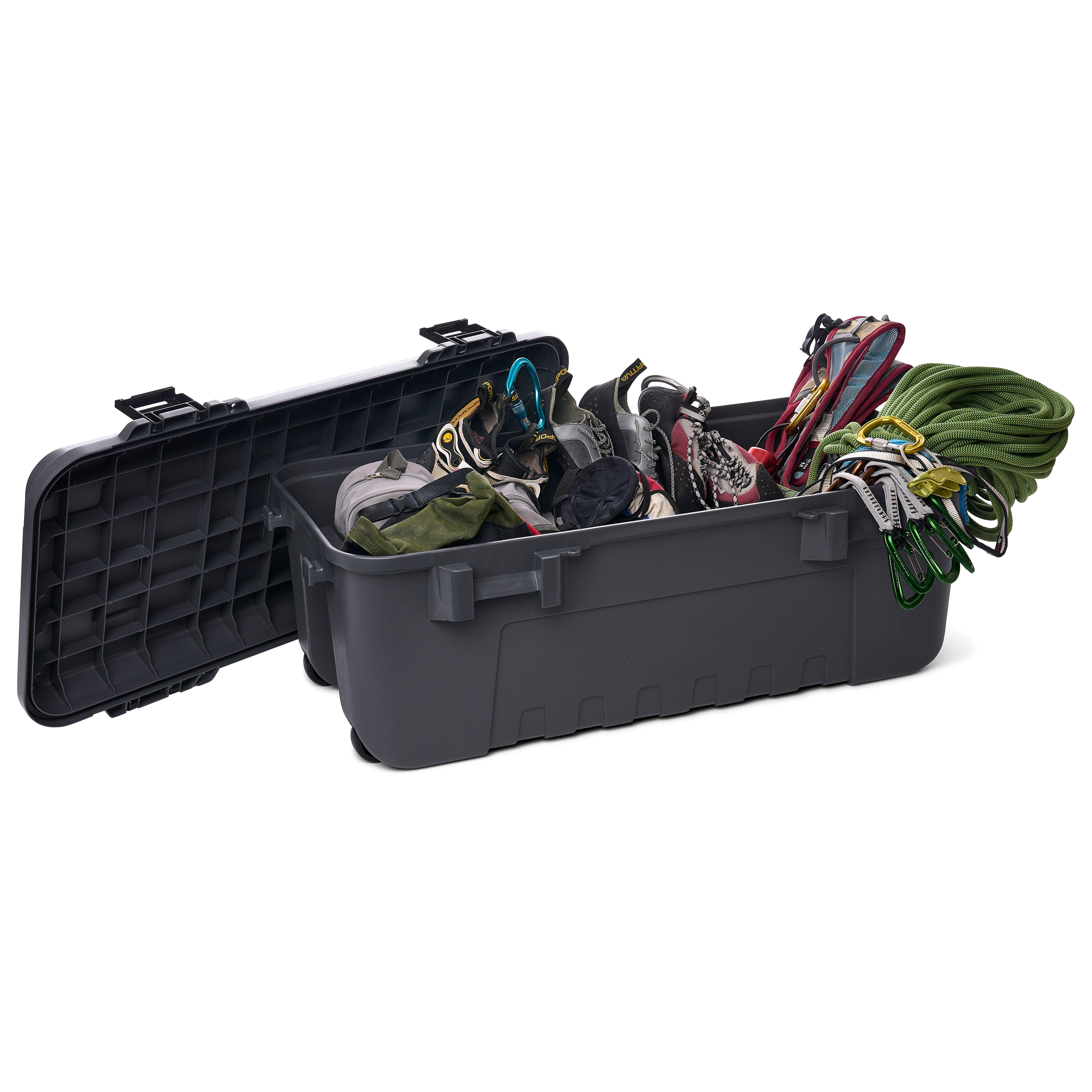 Plano Sportsman's Trunk Heavy-Duty Storage Box (Charcoal, 2 Pack, 3.6 cu ft) qleyv
