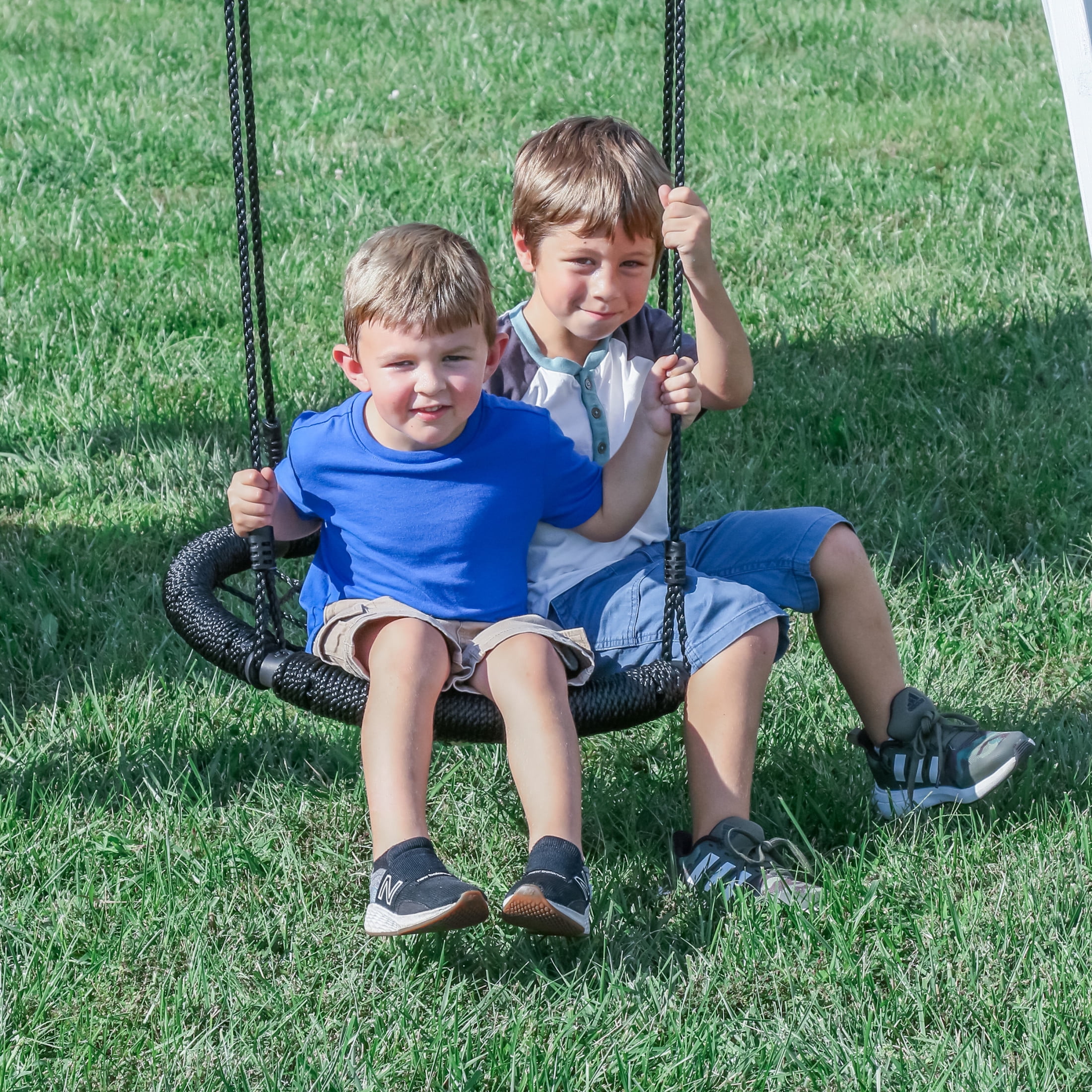 Backyard Discovery Whispering Point Cedar Wood Swing Set with Slide and Clubhouse (Light Gray, 8 ft Slide) 4jq9d