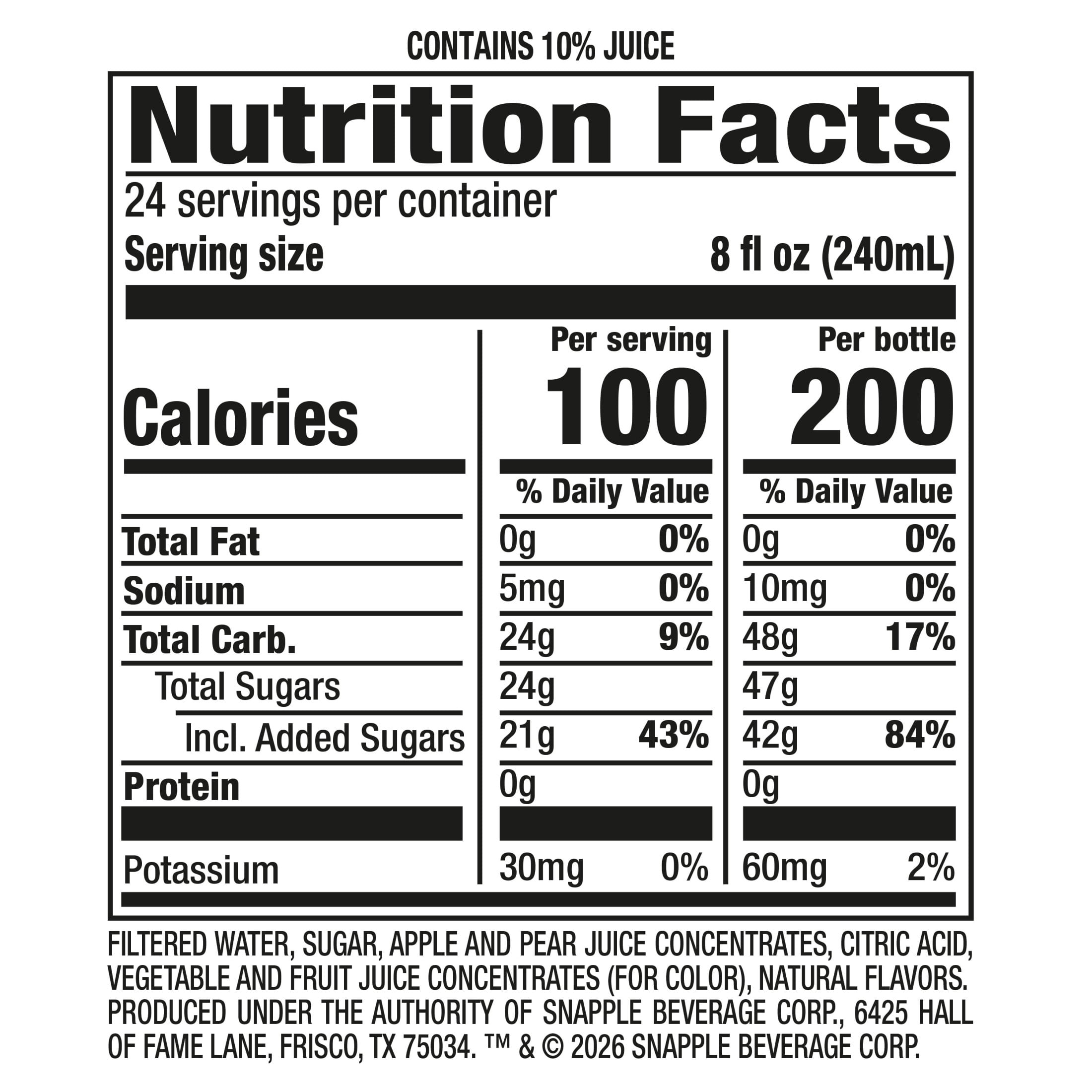 Snapple Apple Juice Drink, Refreshing Fruit Beverage (16 fl oz, 12 Pack) 8zo1y