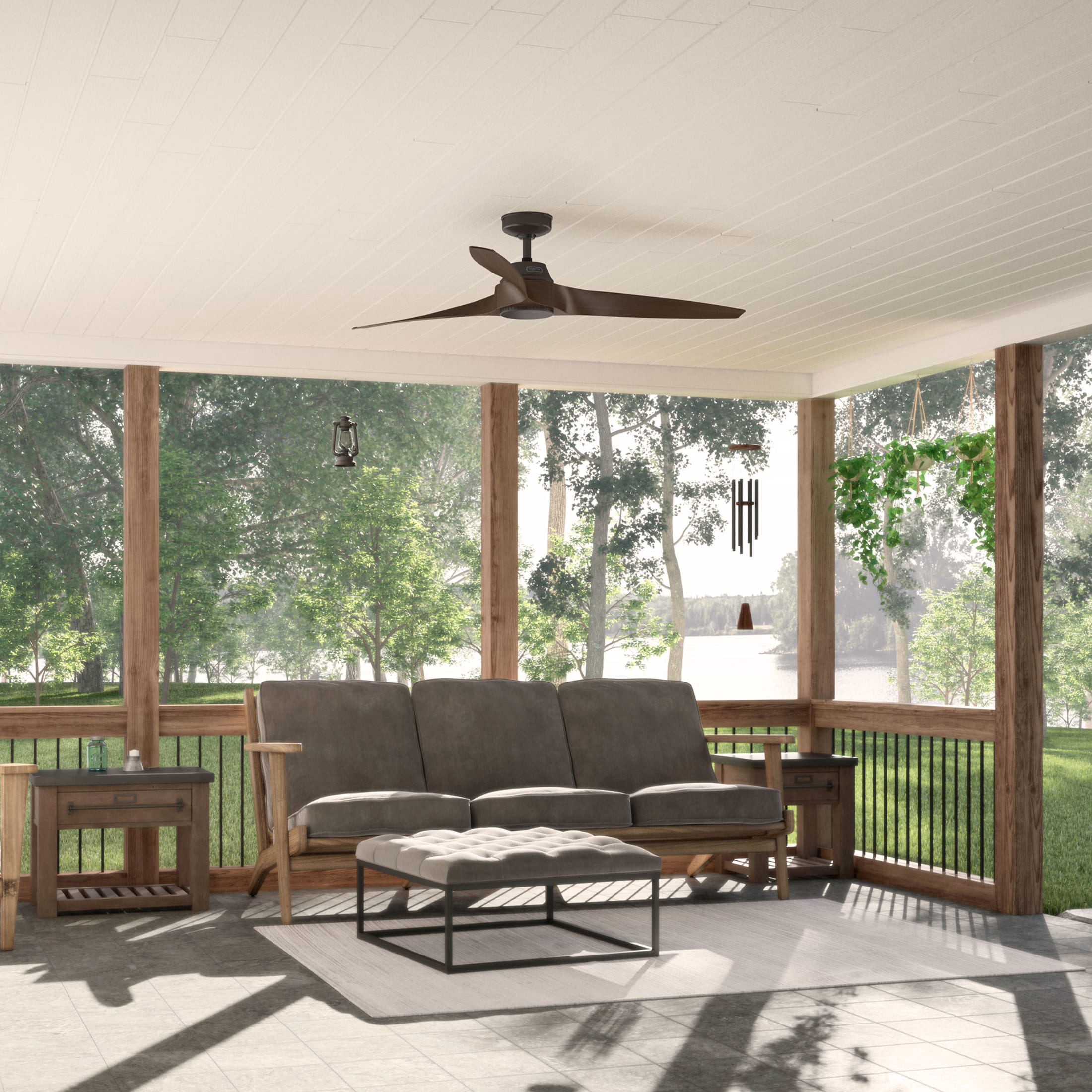 Hunter Mosley Indoor/Outdoor Ceiling Fan with Wall Control (Premier Bronze, 60 in) 3yakt