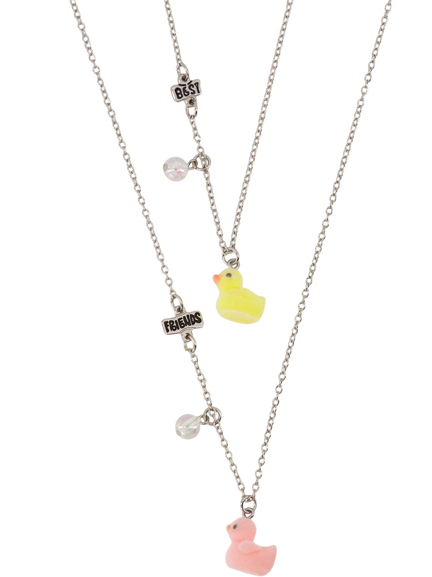 Claire's Best Friends Forever Fuzzy Rubber Ducky Charm Necklaces (Yellow, 2-Pack) 2ci05