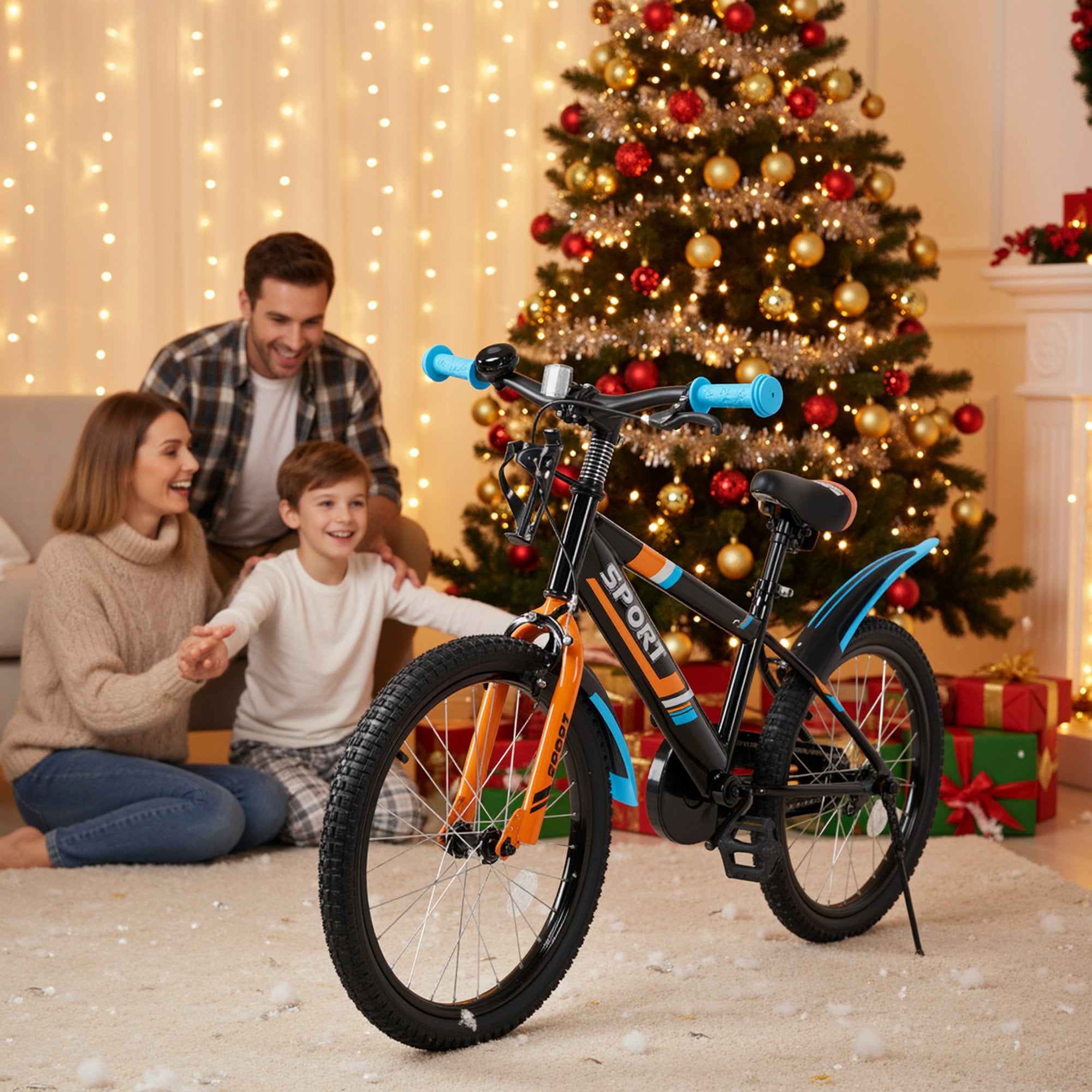 Naipo 20 Inch Kids Bike with Full Chain Guard and Anti-Slip Pedals (Black, 20 in) yzrrx