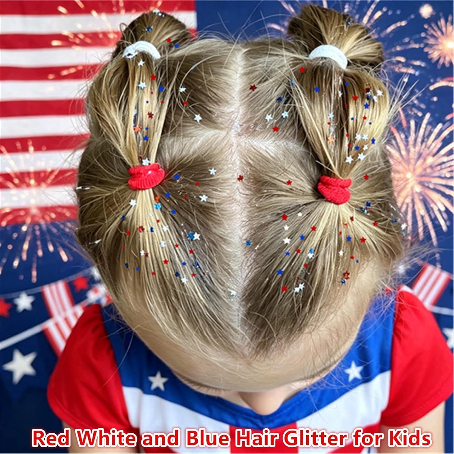 YZEGDCH Patriotic Glitter Stick, Red White and Blue Face and Body Makeup for Independence Day (Red, 0.5 oz) z36mu