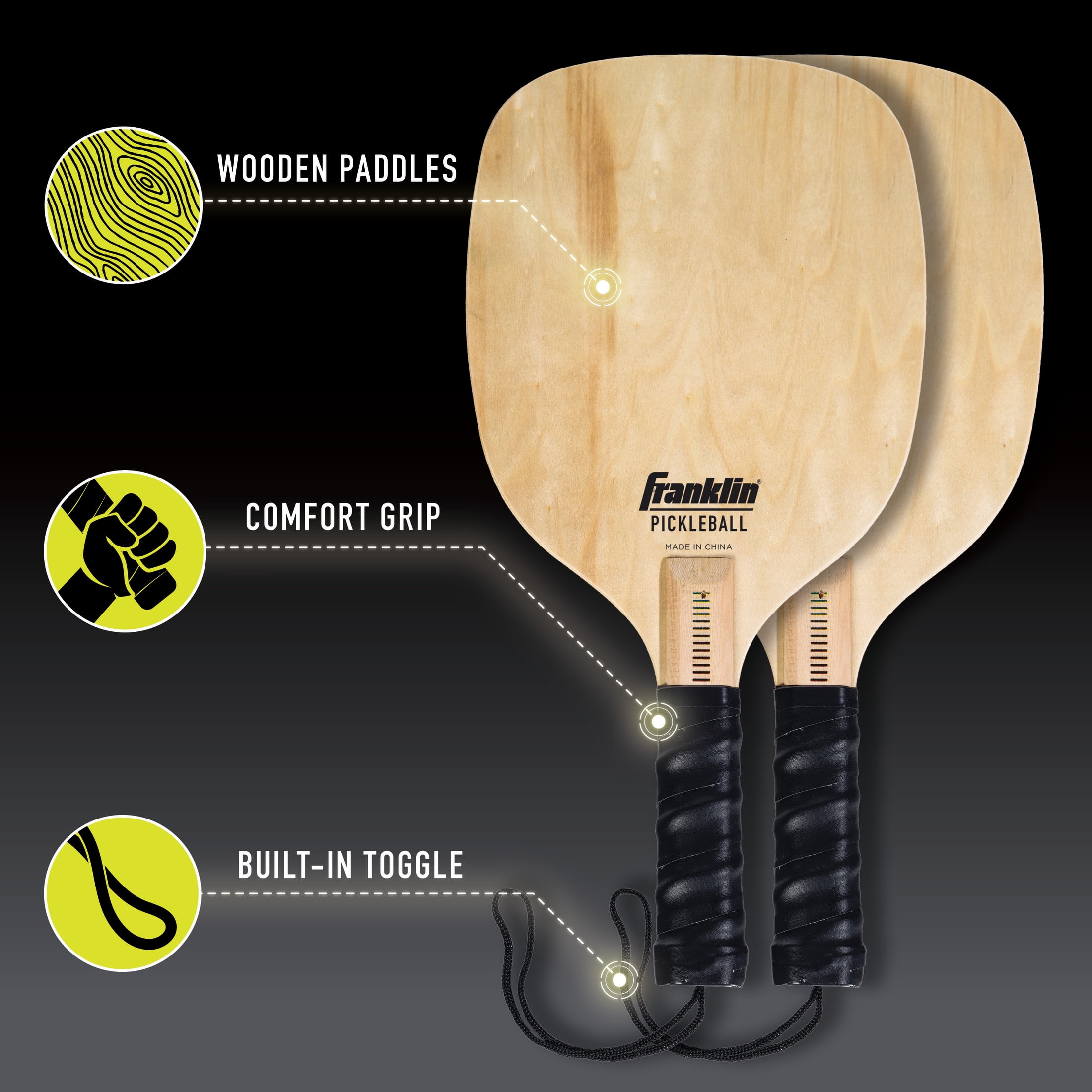 Franklin Sports Pickleball Net Set with Paddles and Balls (10 ft Wide, Black) 5idus