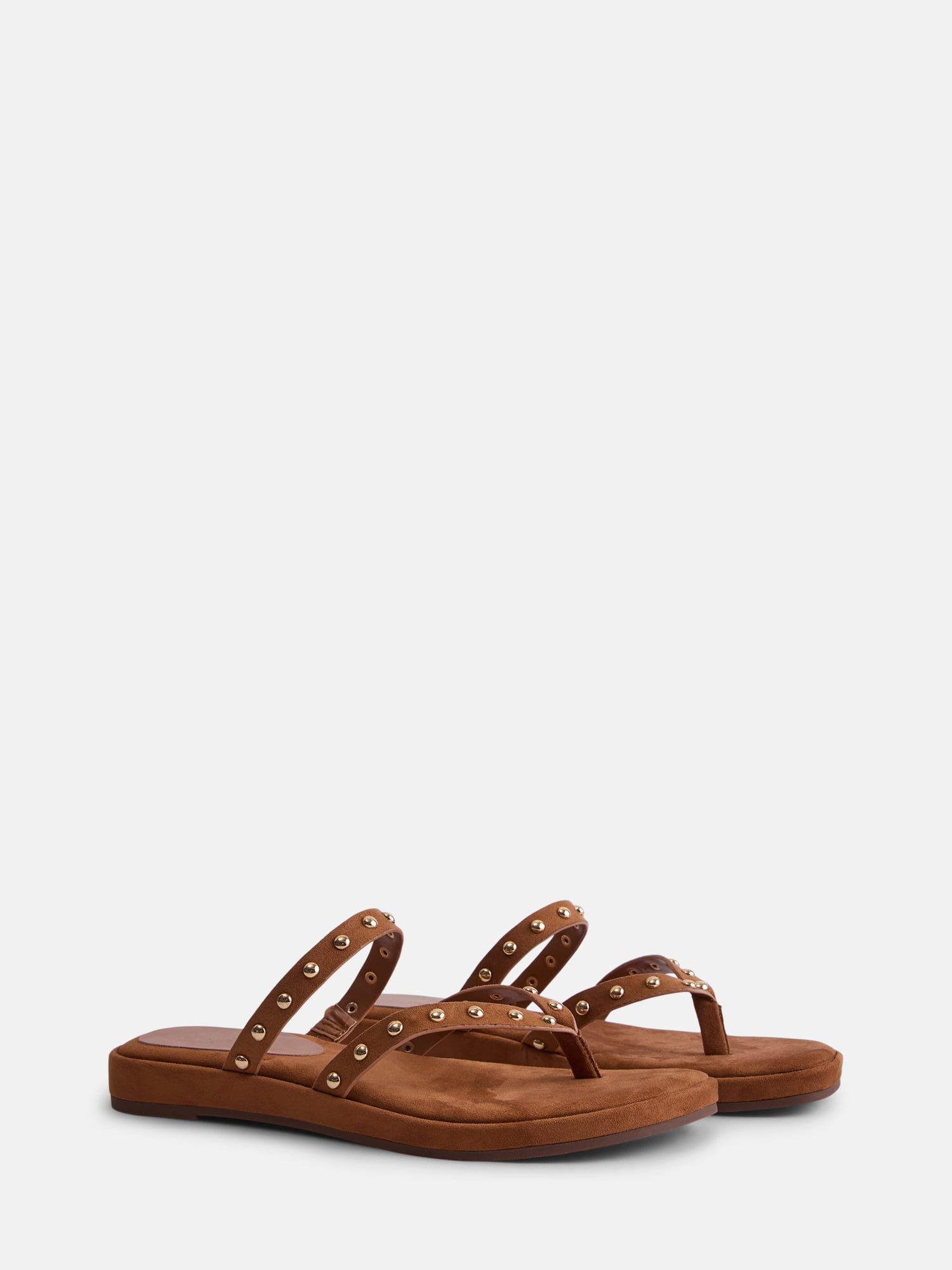Time and Tru Women's Studded Flip Flop Sandals (Black, 8 in) 95zau