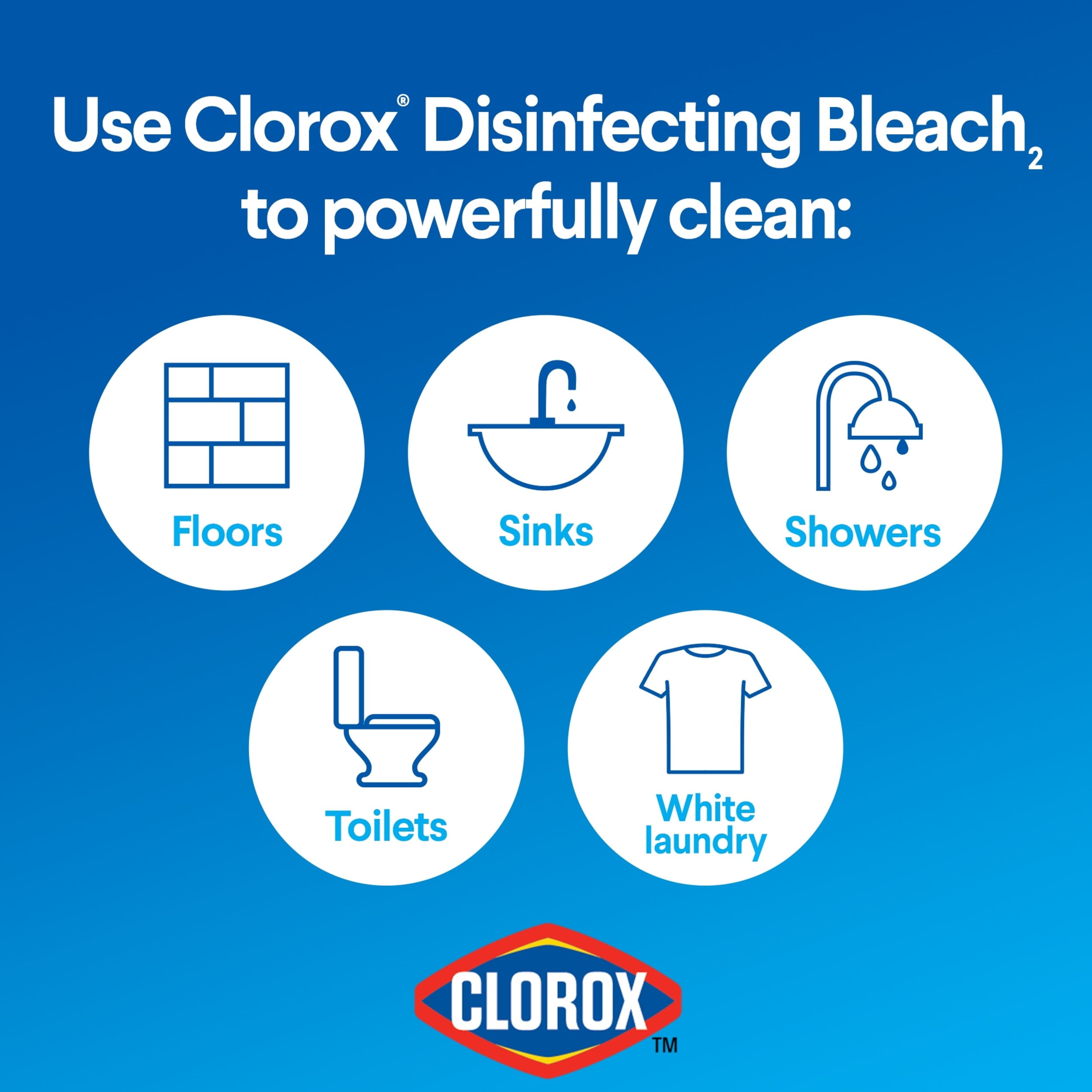 Clorox Disinfecting Bleach, Concentrated Laundry Whitener and Surface Cleaner (Regular, 2 Pack, 121 fl oz) hmznr