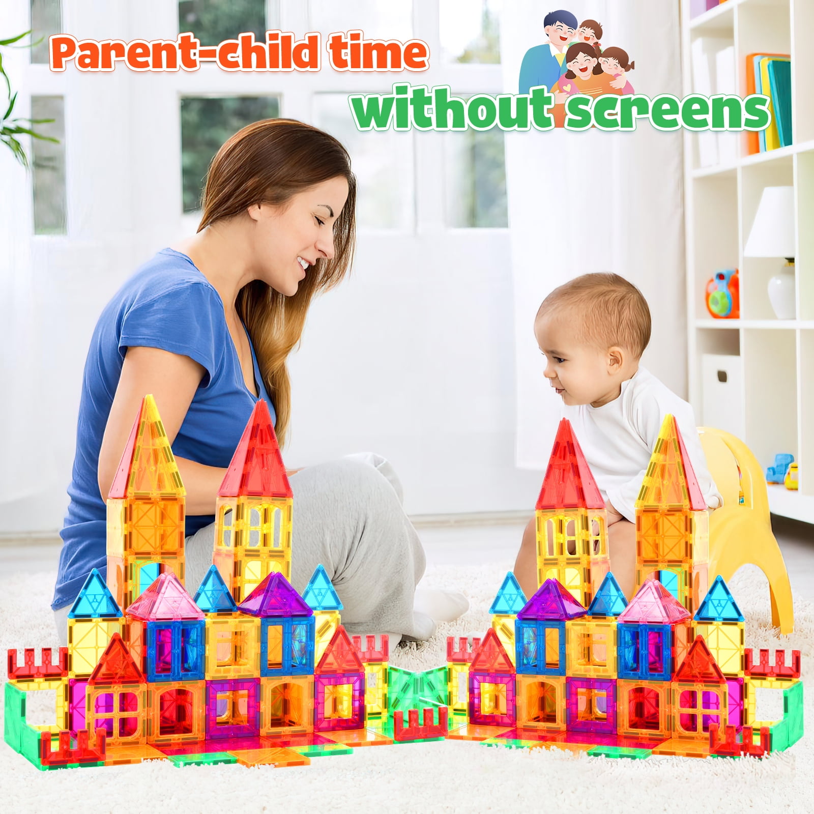IYHN Magnetic Tiles Building Blocks STEM Educational Toy Set (Red, 36 Pieces) pj0i9