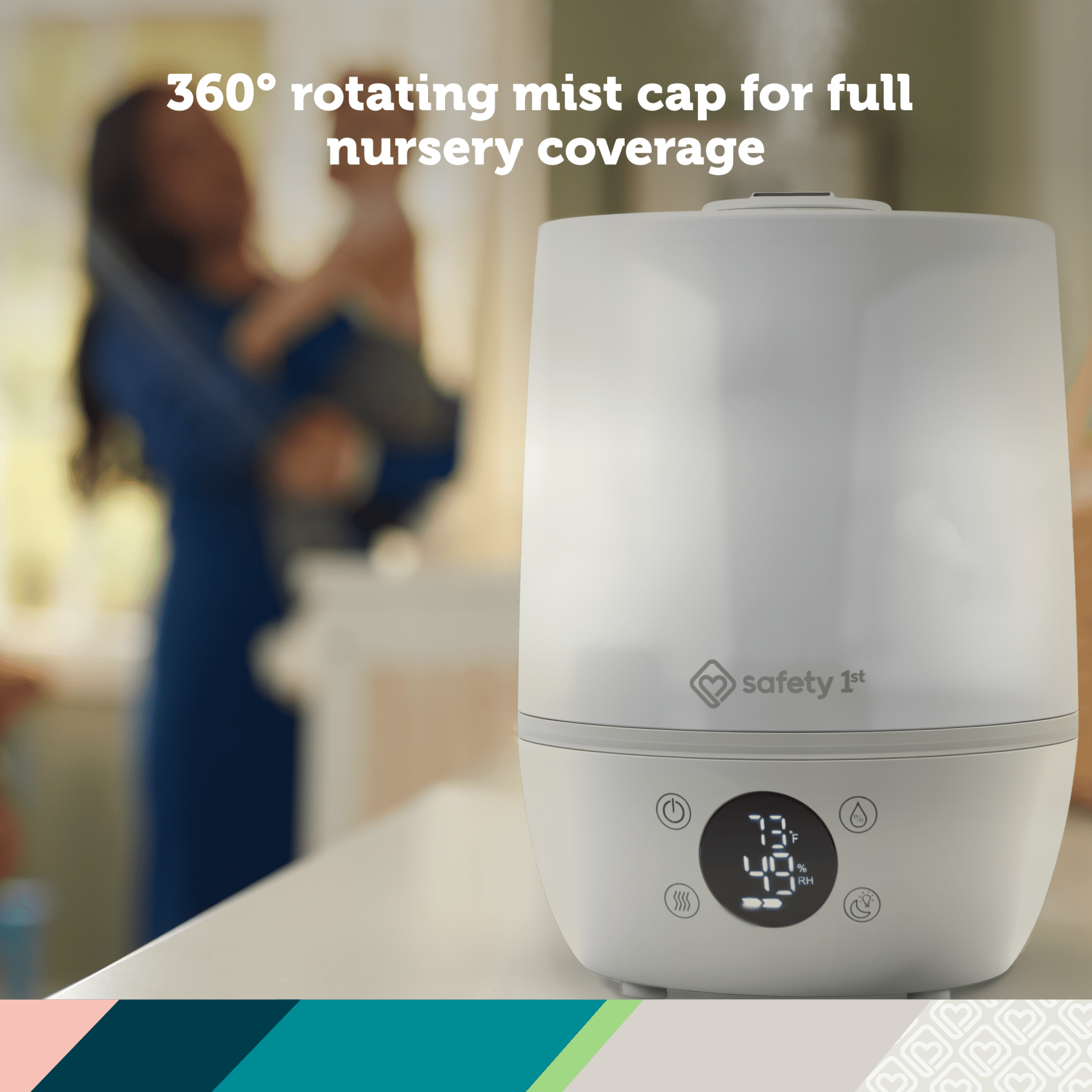 Safety 1st Humid Control Ultrasonic Cool Mist Humidifier (White, 1 Unit) 7irvs