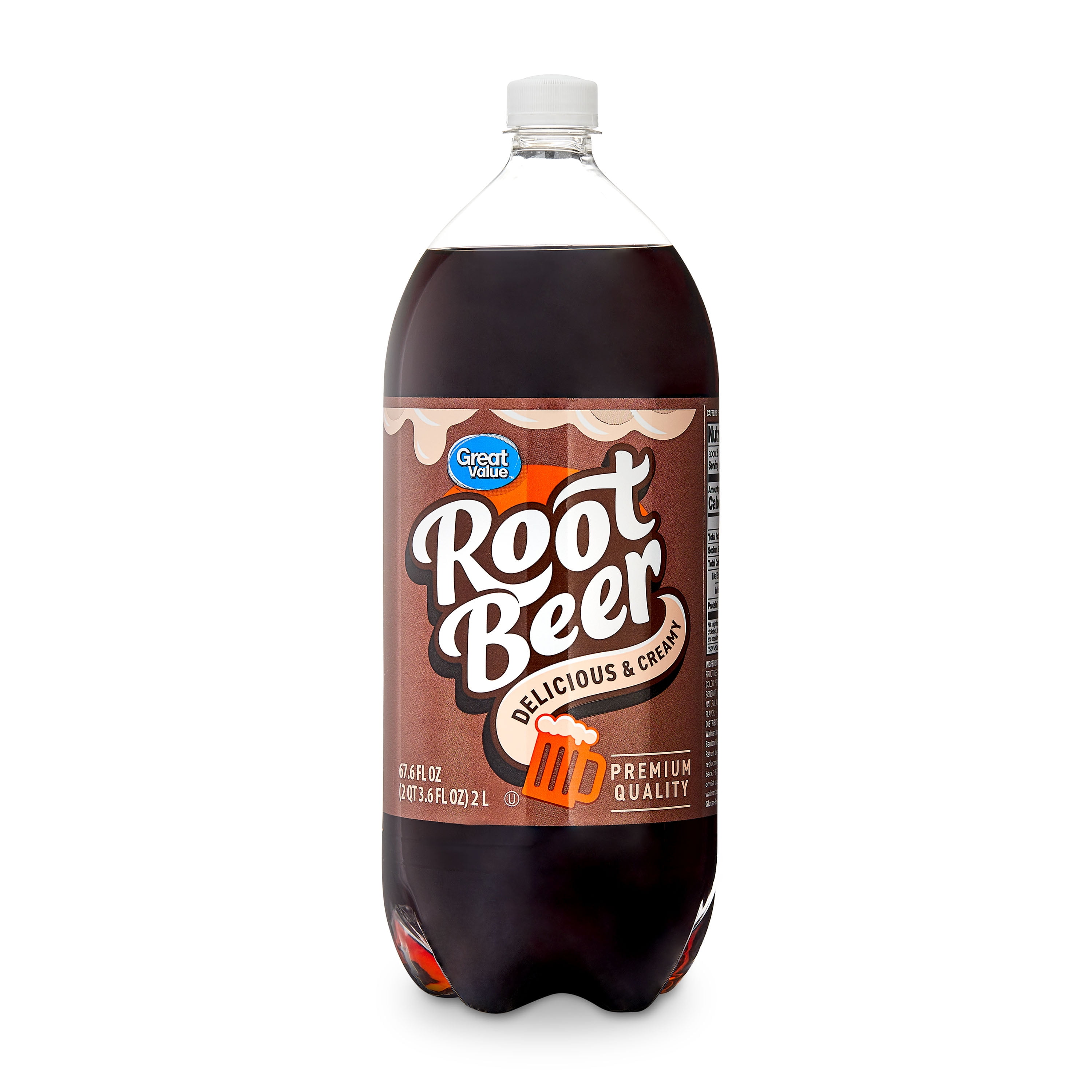 Great Value Root Beer Soda (Classic Creamy Flavor, 67.6 fl oz) ptcwn