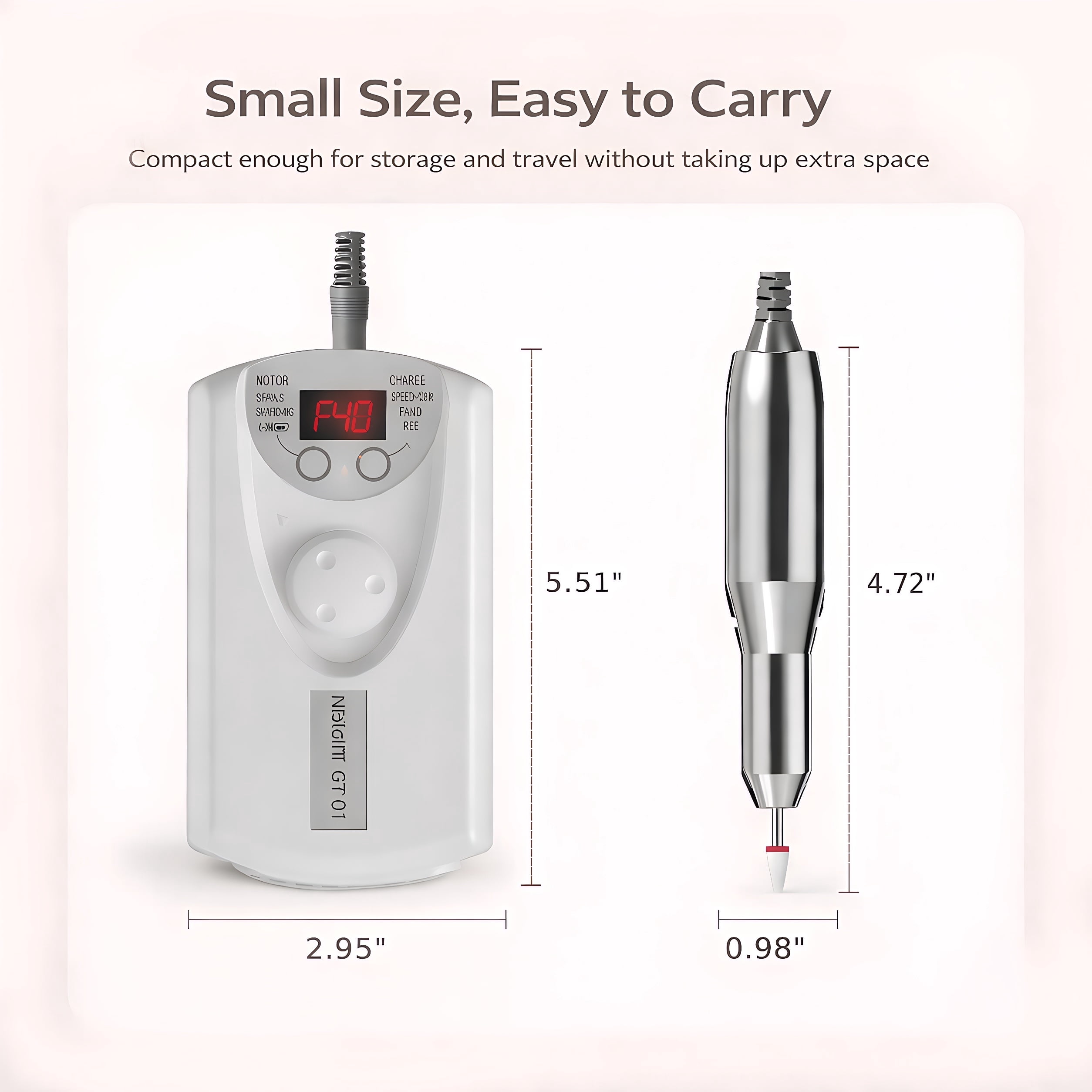 STARBIAO Electric Nail Drill Kit 40000 RPM, Rechargeable Cordless E-File for Acrylic and Gel Nails (White, 1 Kit) bmanj