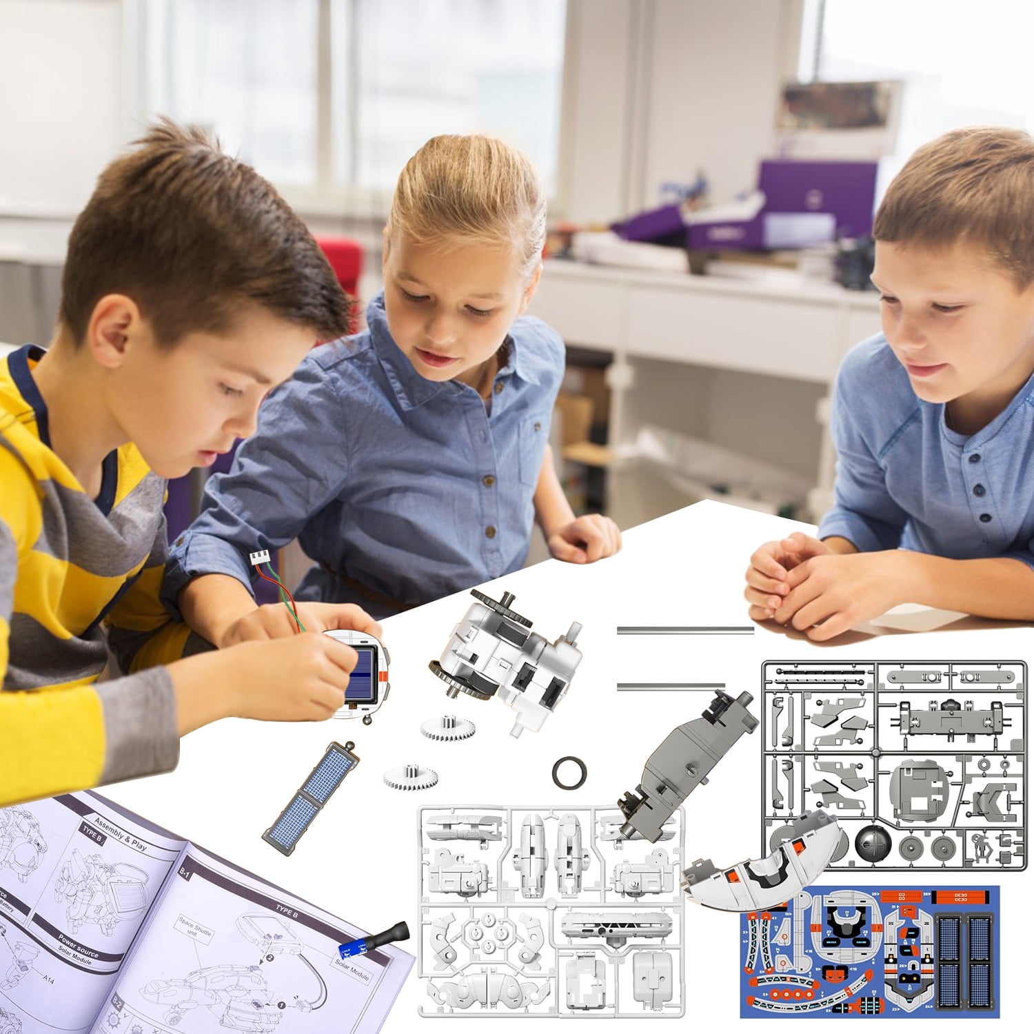 Rirool 6-in-1 Solar Robot STEM Building Kit, DIY Educational Science Project for Kids (201 Pieces) m0oh2