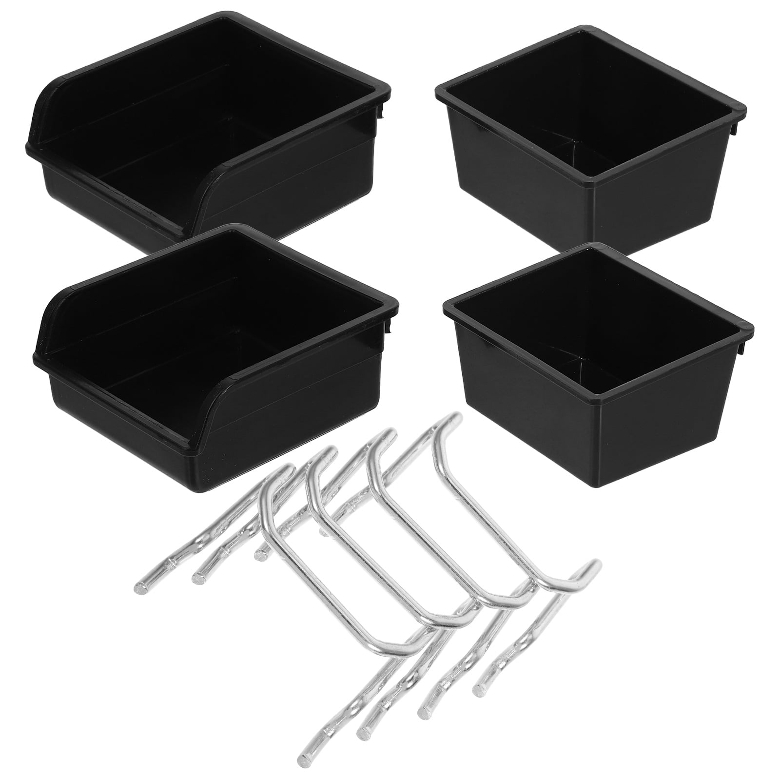 OATIPHO Pegboard Baskets and Tool Organizer Set for Garage Wall Storage (Black, 4-Piece Set) q9nby