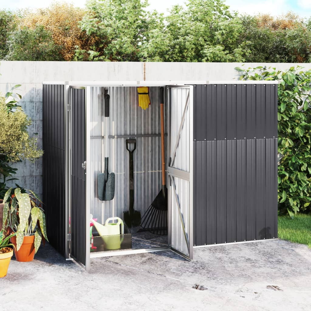 vidaXL Outdoor Storage Shed with Lockable Door (Black, 88.6 in x 35 in x 62.6 in) welud