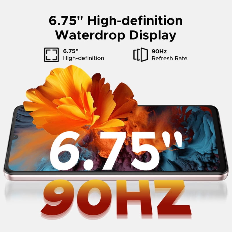 Doogee Android 16 Unlocked Smartphone, 32GB RAM 256GB Storage, 6.75 in 90Hz HD+ Display, 6250mAh Battery, Dual SIM (Gold) g9rrs