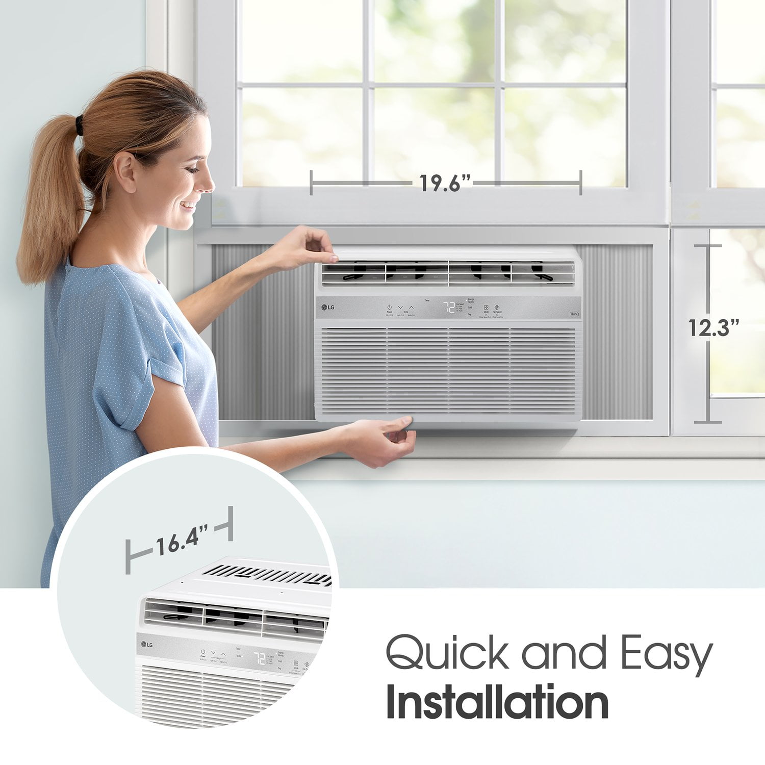 LG 8000 BTU Window-Mount Air Conditioner with Remote Control (White, 350 sq ft) t08rg