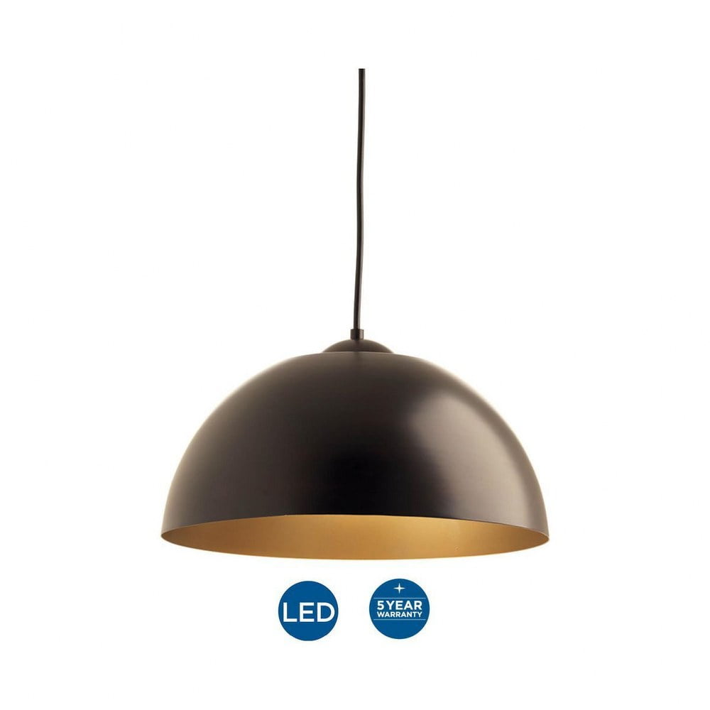 Progress Lighting Dome LED Pendant Light Modern Hanging Fixture (Antique Bronze, 16 in W x 8.88 in H) u5fhf
