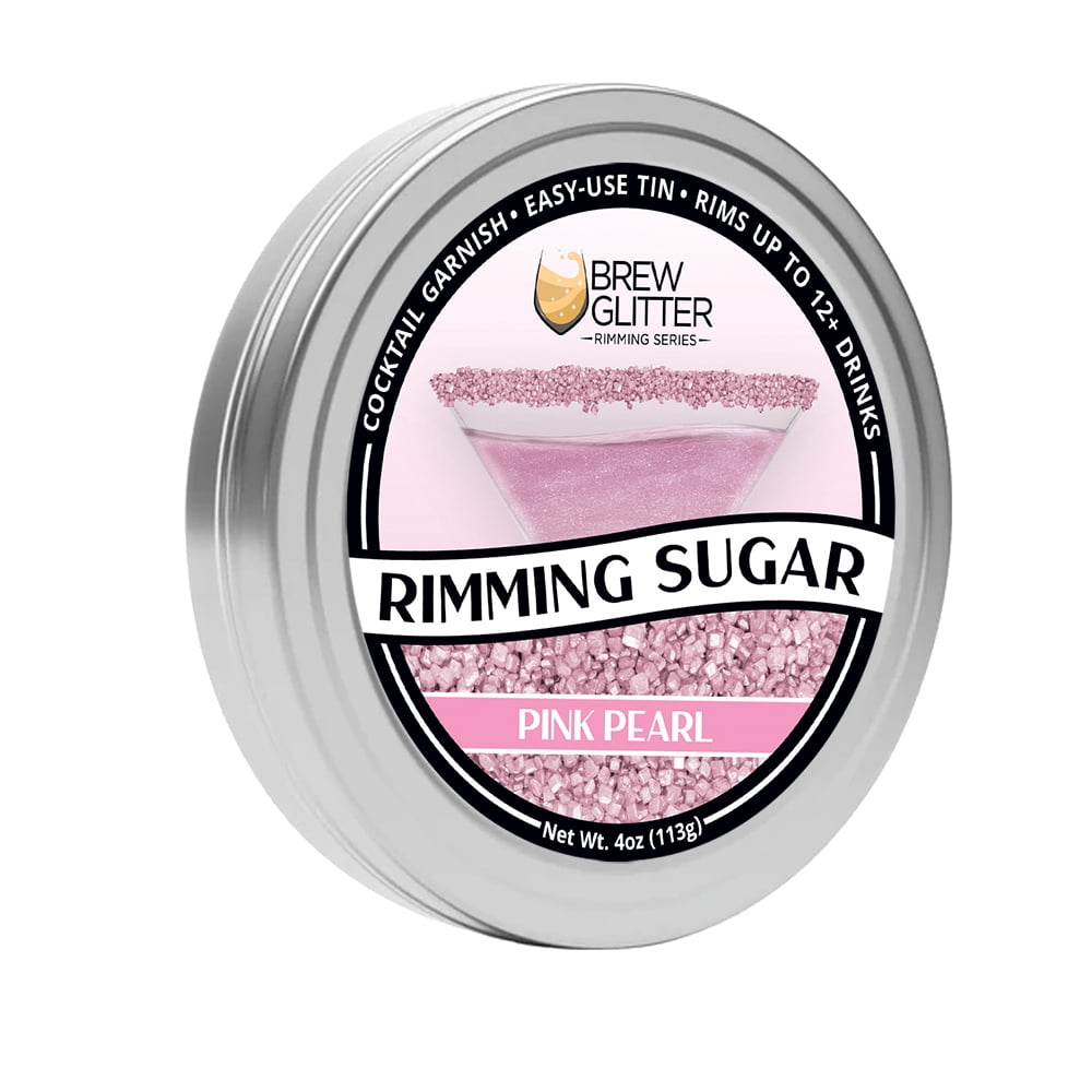 Brew Glitter Pink Pearl Cocktail Rimming Sugar for Drinks and Desserts (Pink, 4 oz) mtzba