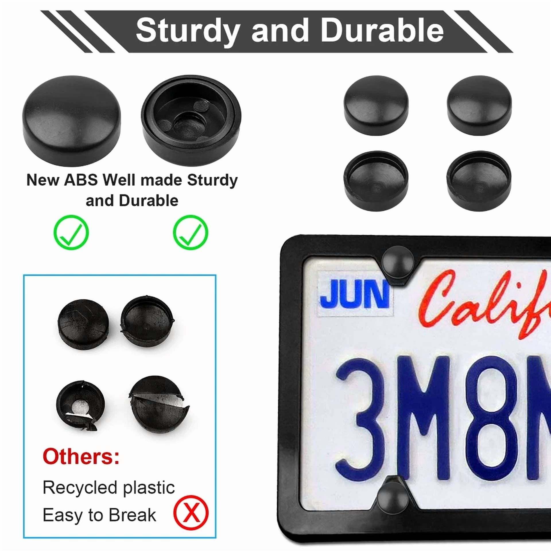 KLYNE Anti-Theft License Plate Screw Kit, Tamper-Proof Hardware Set (Black, 0.25 in) clj7q