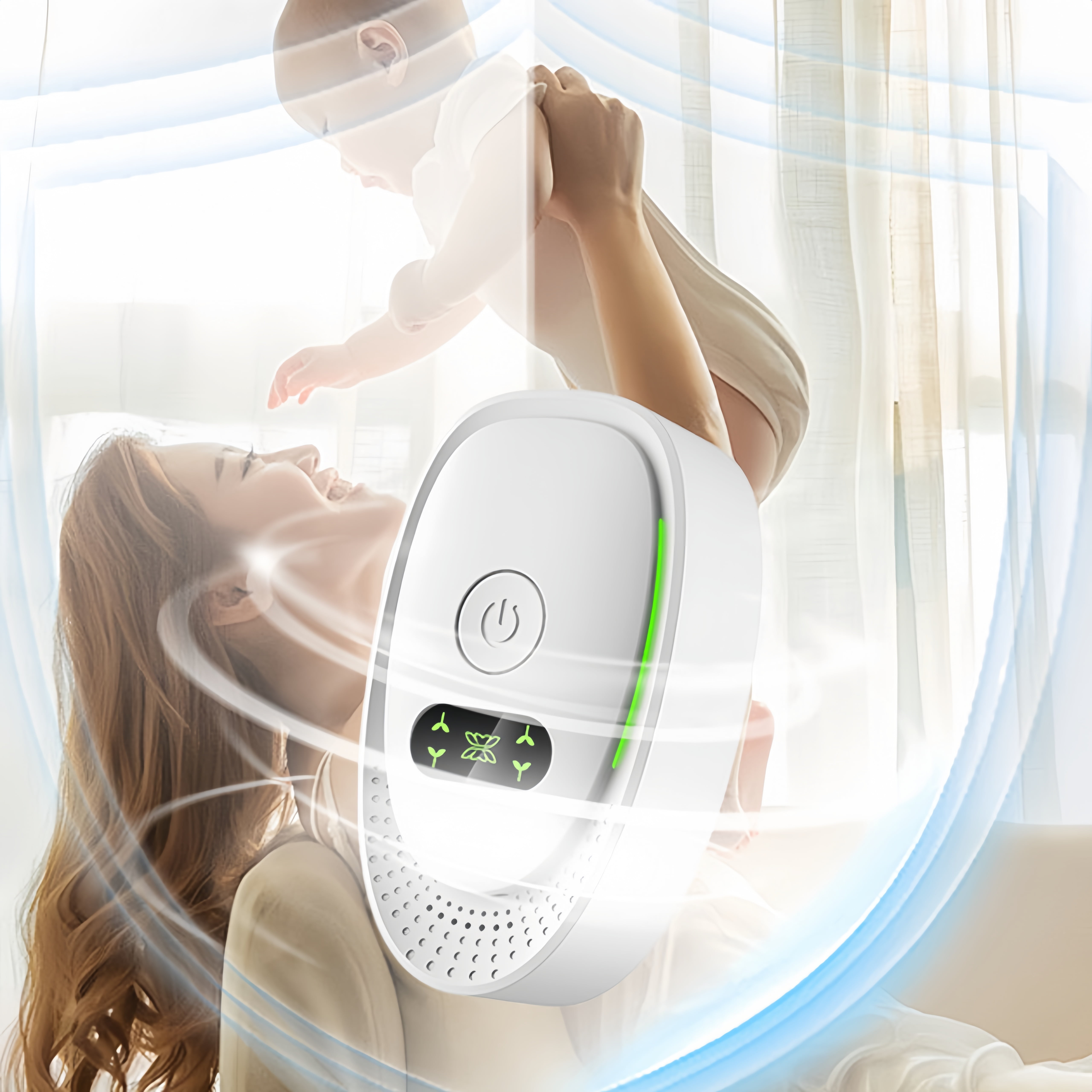 JahyShow Plug-in Air Ionizer Purifier for Home and Office (White, 2 Pack) 7tpgj