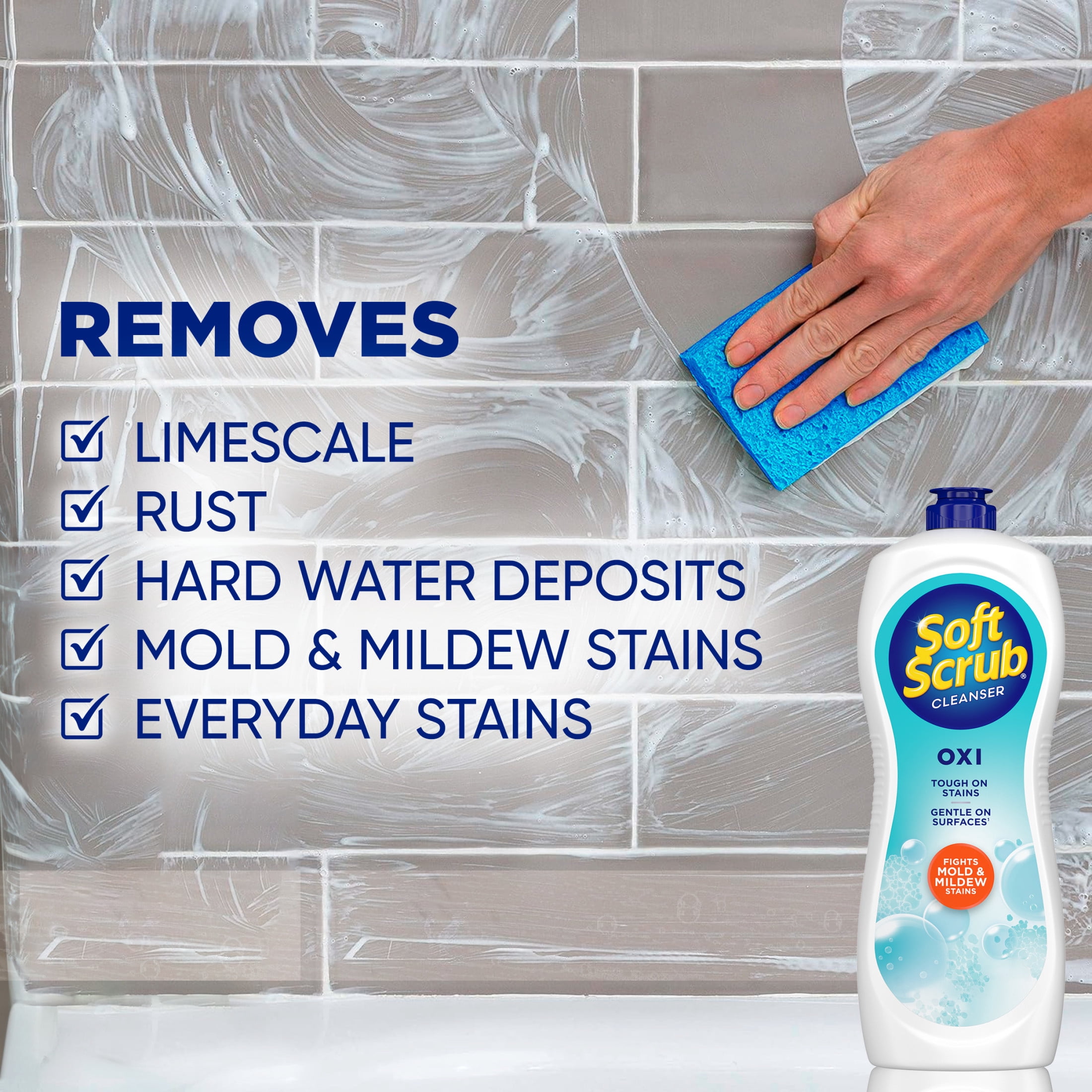 Soft Scrub Oxi Multi-Surface Cleaner, Stain Fighting Deep Cleaning Power (24 oz) 7h0s5 - Image 5