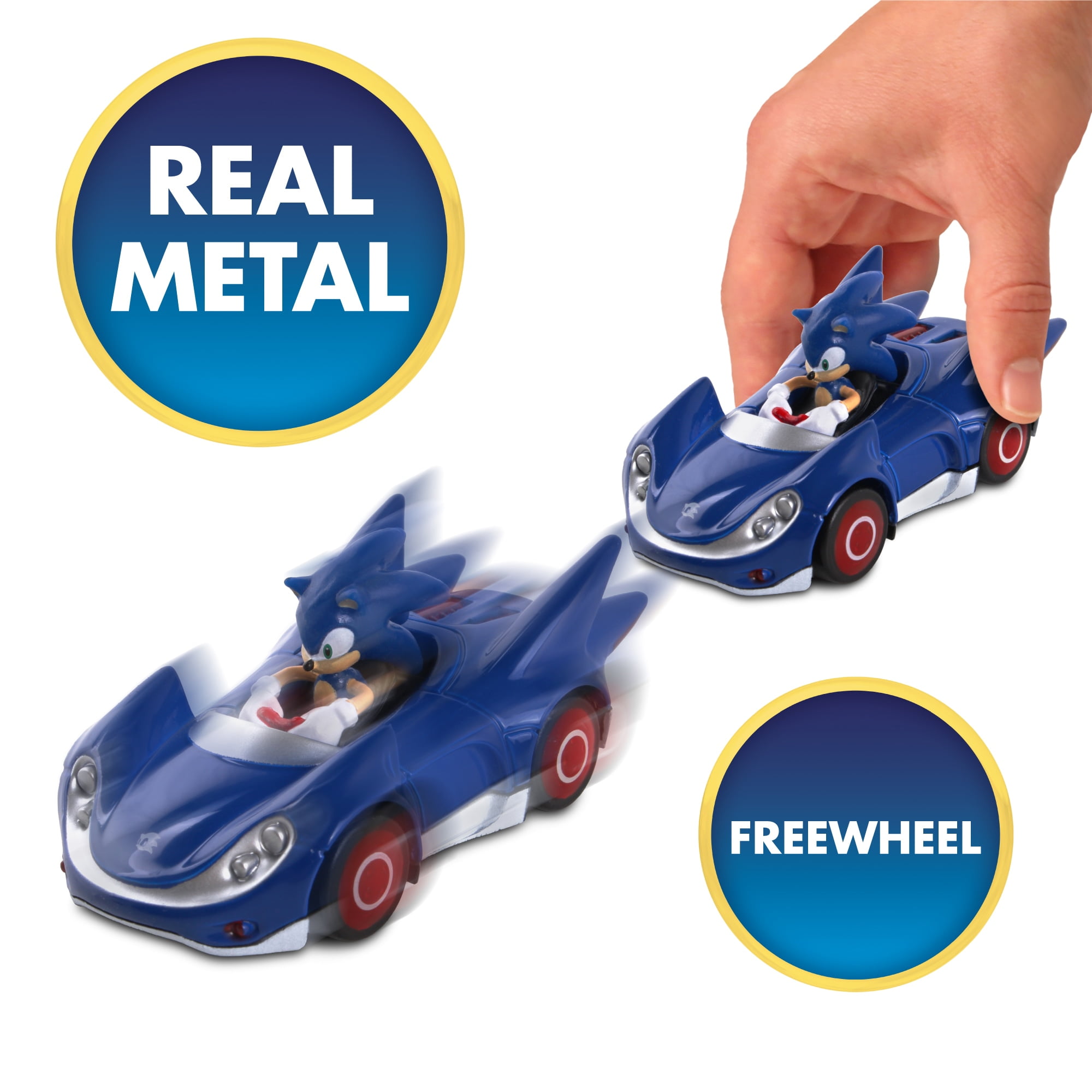 Sonic Speed Star Diecast Metal Car 1:64 Scale Collectible Vehicle (Blue, 3 in L) jn1qc