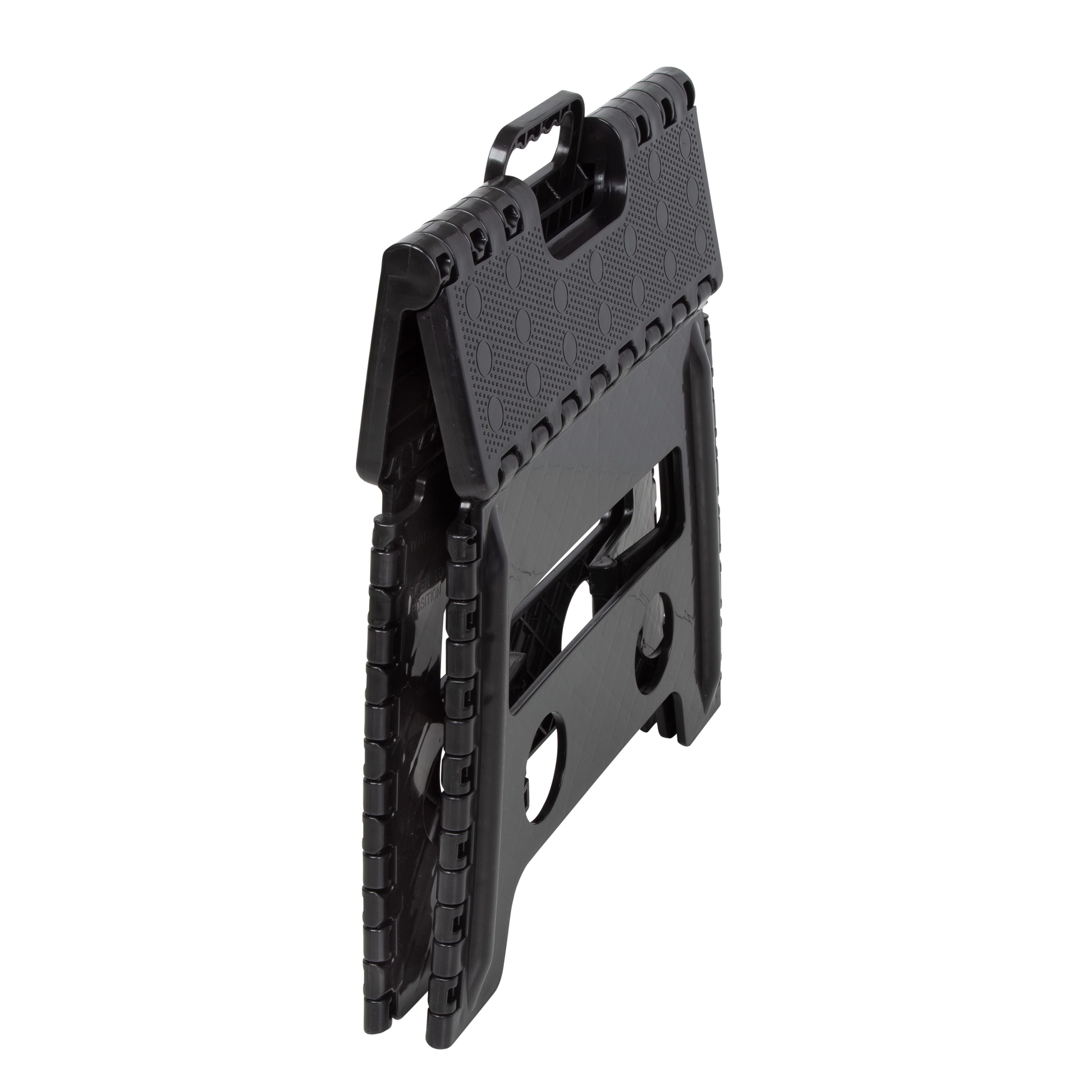 Mainstays One Step Folding Step Stool, Heavy-Duty Non-Slip Platform (Black, 13.7 in x 9.05 in x 12 in) cpfal